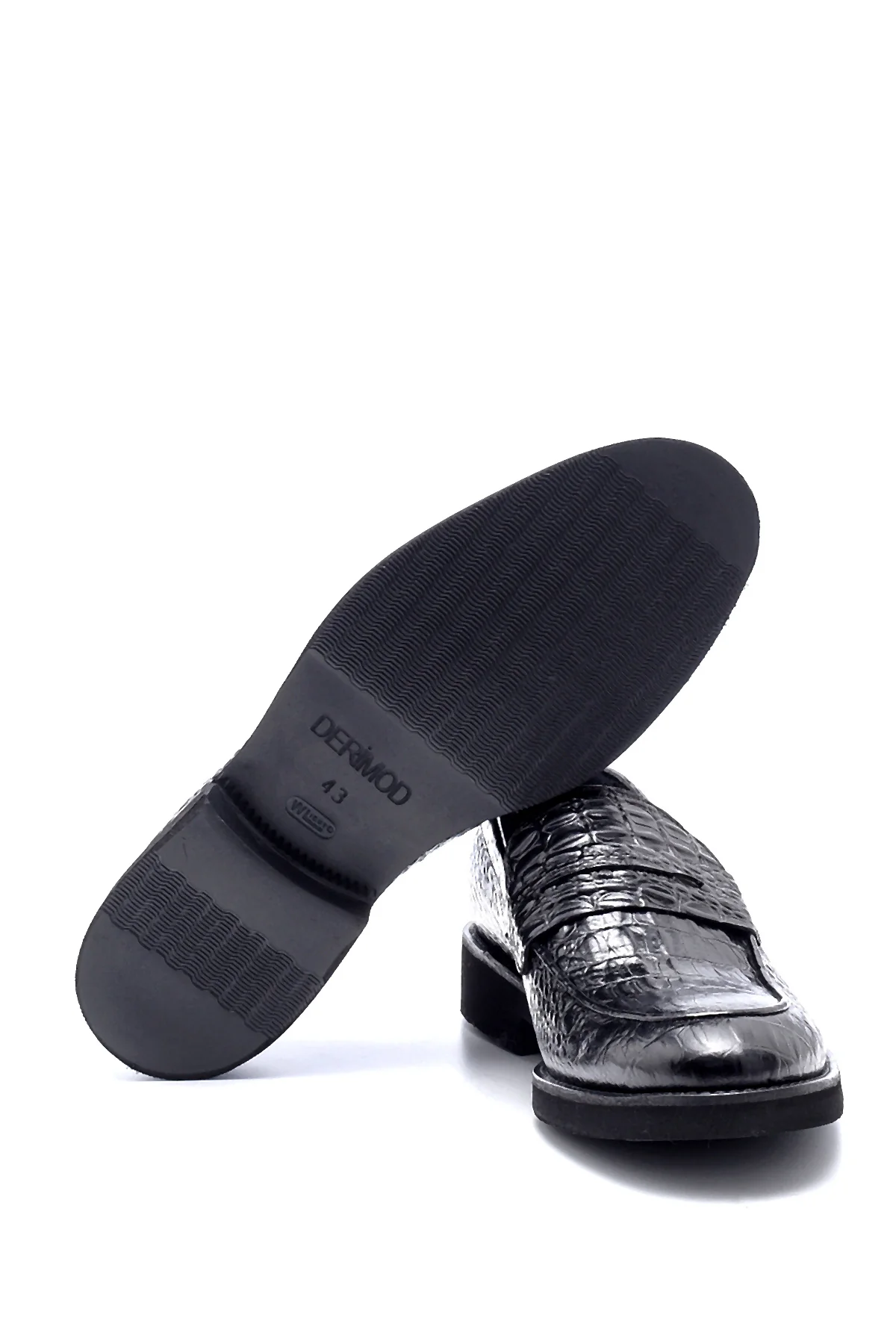 Erkek Deri Kroko Desen Klasik Loafer - Image 4