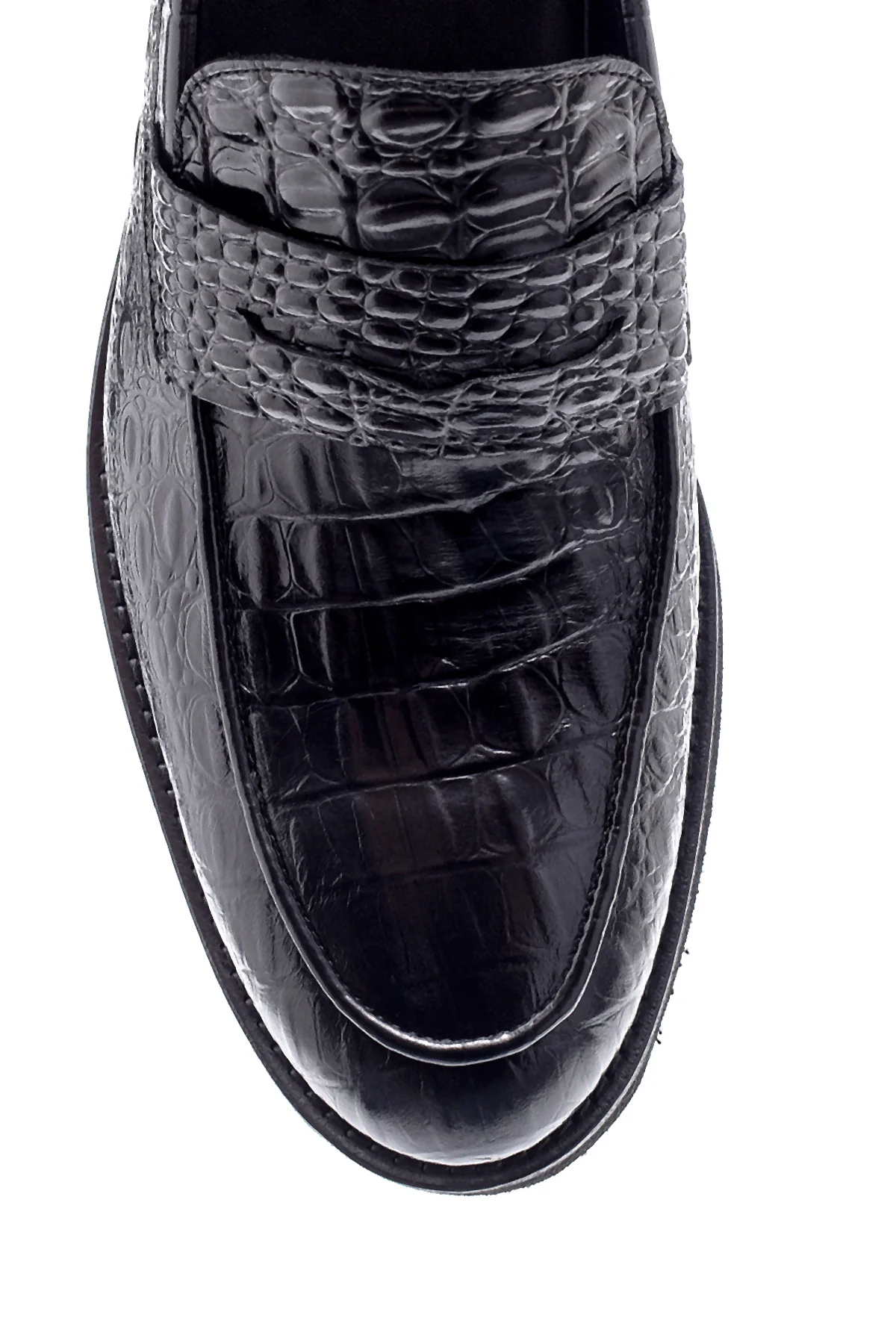 Erkek Deri Kroko Desen Klasik Loafer - Image 6