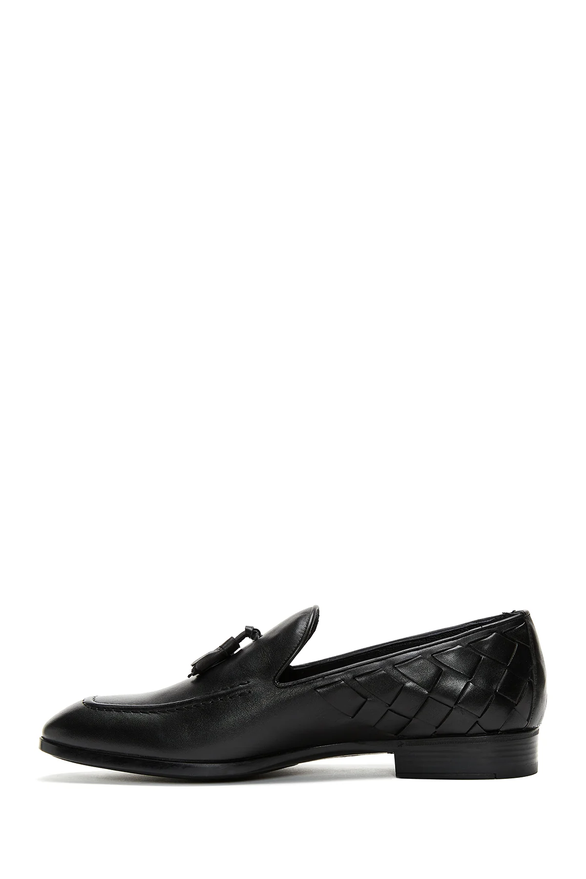 Erkek Deri Örgü Detaylı Klasik Loafer - Image 2