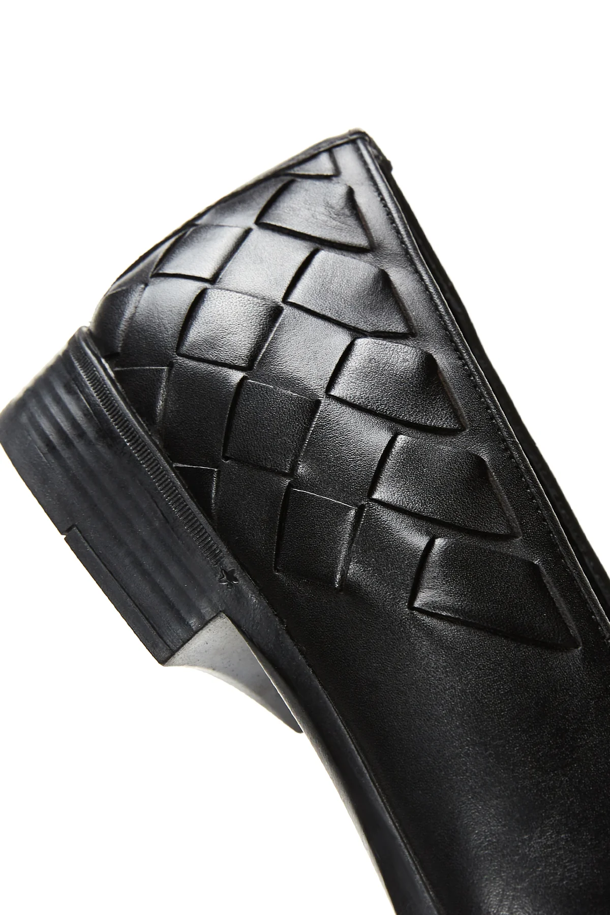 Erkek Deri Örgü Detaylı Klasik Loafer - Image 8