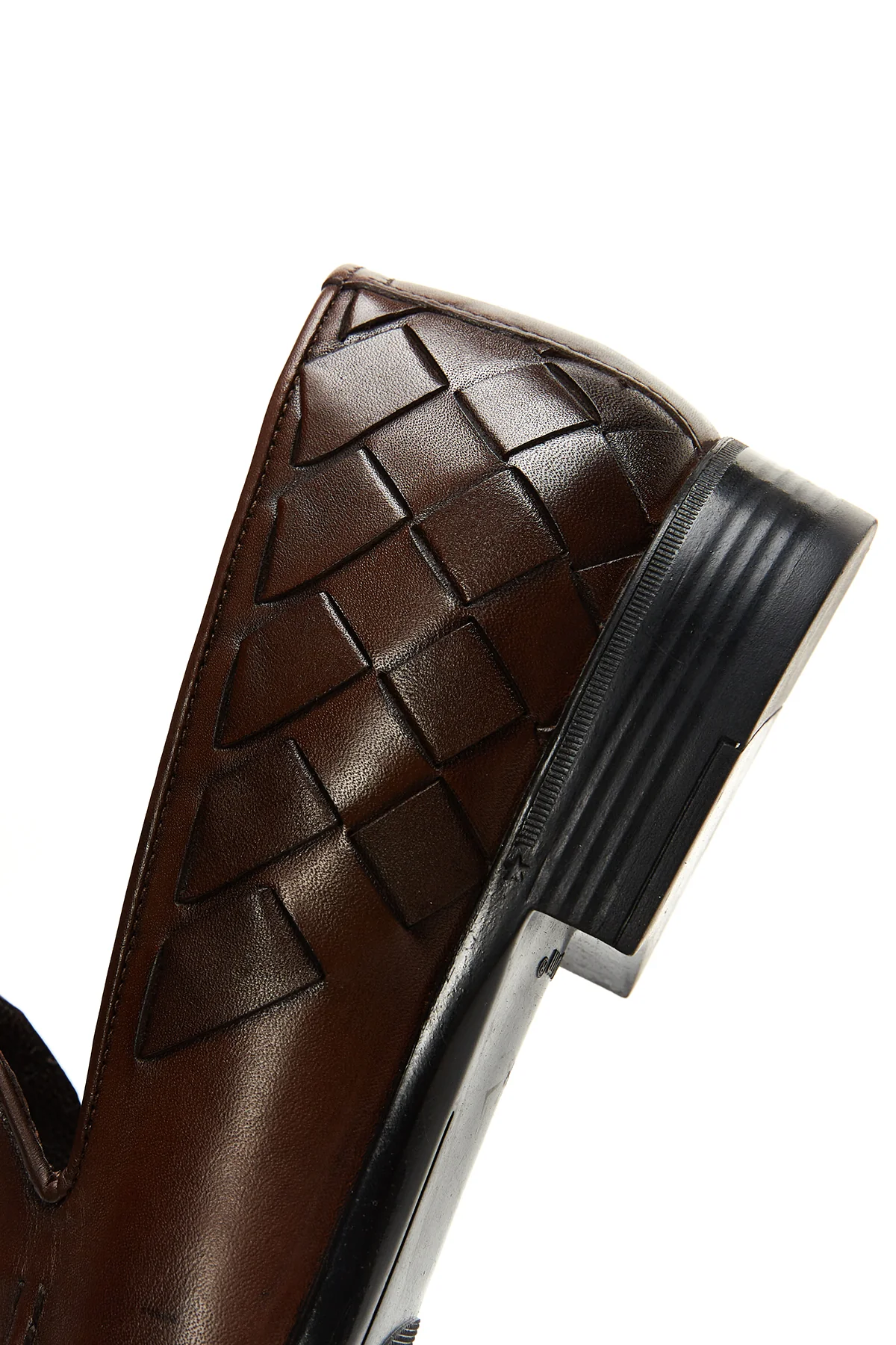 Erkek Deri Örgü Detaylı Klasik Loafer - Image 7