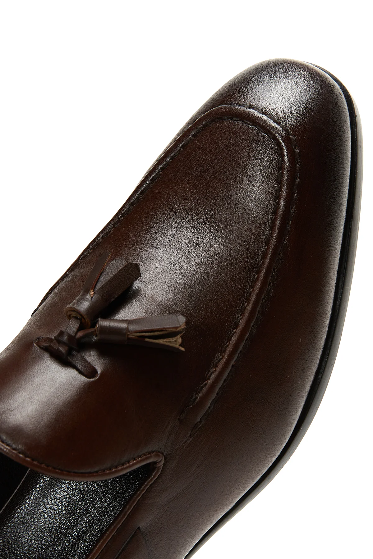 Erkek Deri Örgü Detaylı Klasik Loafer - Image 8