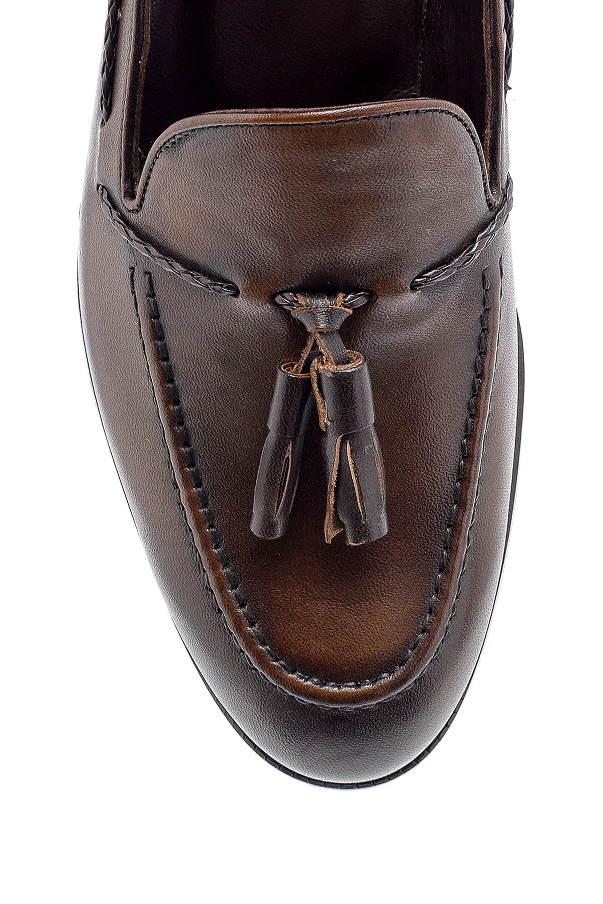 Erkek Deri Püskül Detaylı Loafer - Image 6