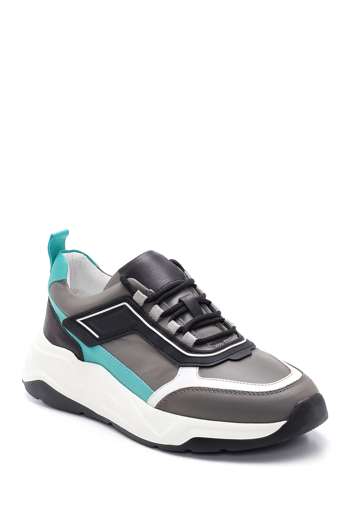 Erkek Deri Şerit Detaylı Sneaker - Image 3