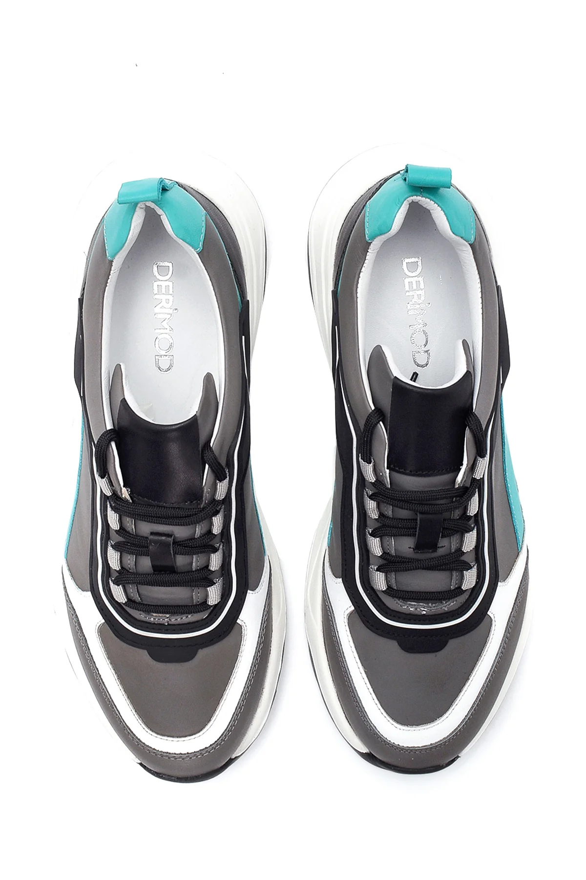 Erkek Deri Şerit Detaylı Sneaker - Image 7