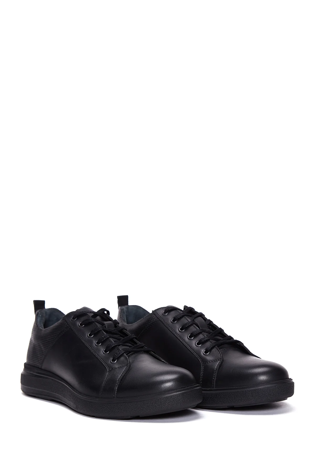 Erkek Deri Siyah Casual Sneaker - Image 3