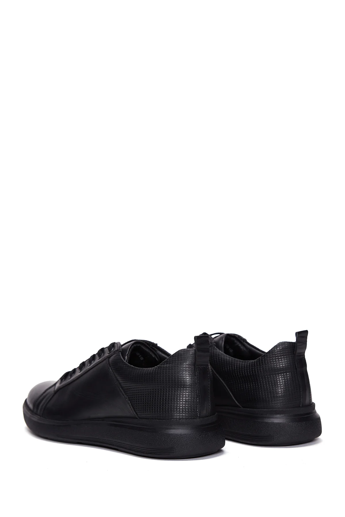 Erkek Deri Siyah Casual Sneaker - Image 5