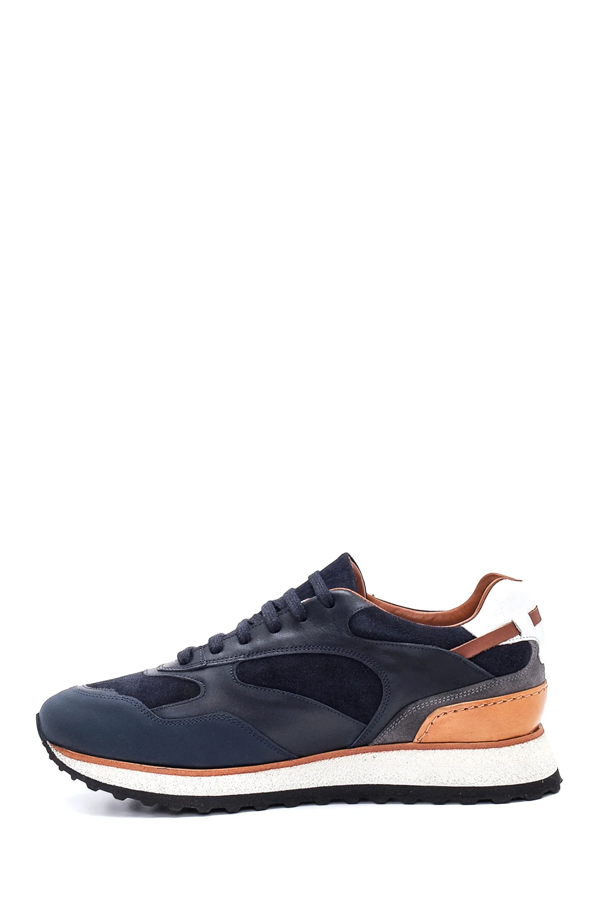 Erkek Deri Süet Detaylı Sneaker - Image 2