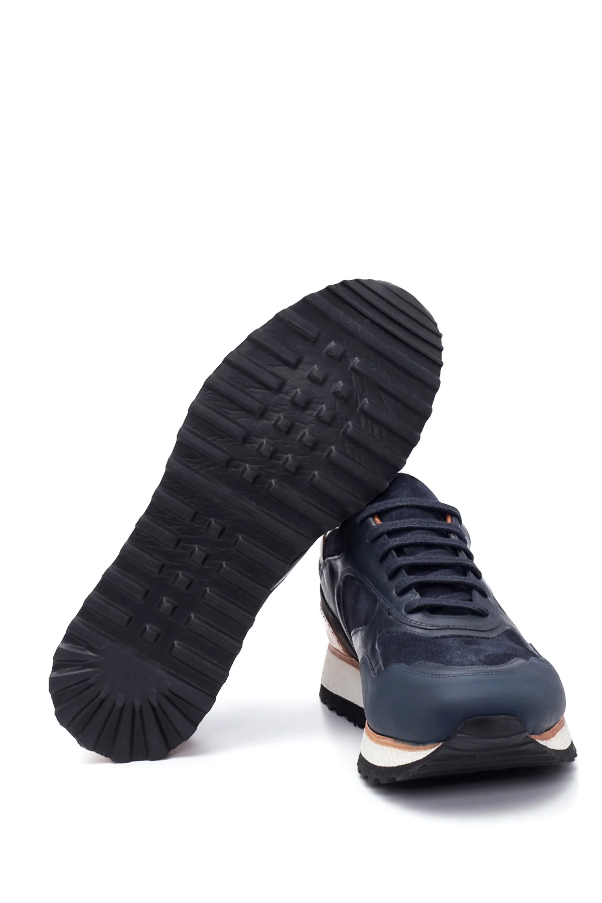 Erkek Deri Süet Detaylı Sneaker - Image 4