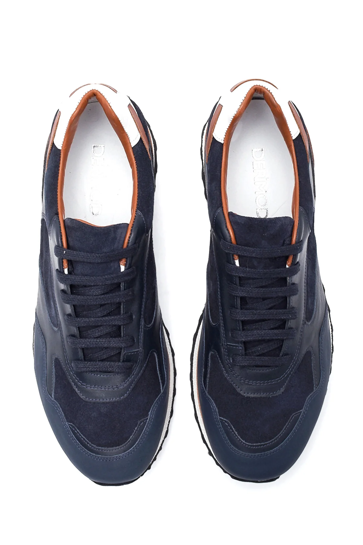 Erkek Deri Süet Detaylı Sneaker - Image 7