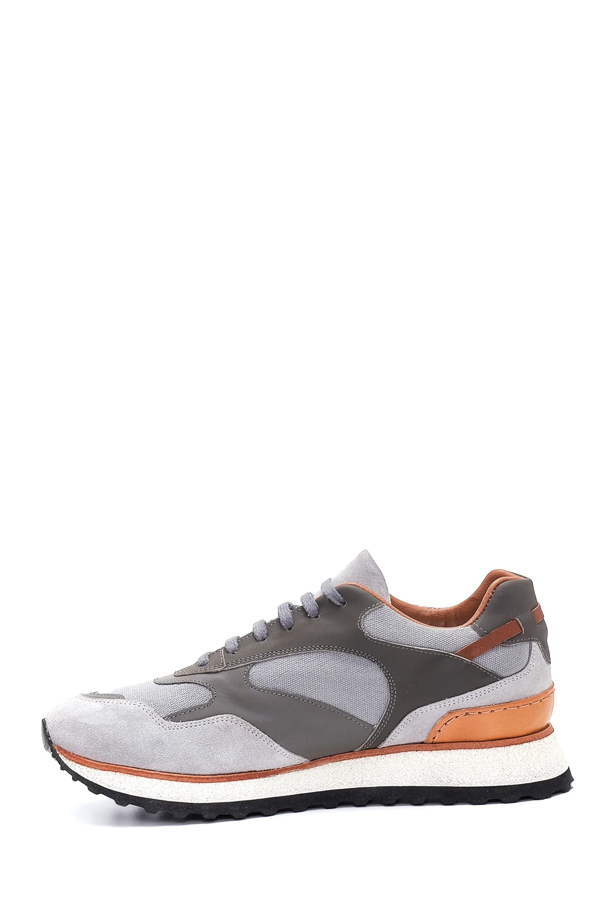 Erkek Deri Süet Detaylı Sneaker - Image 2