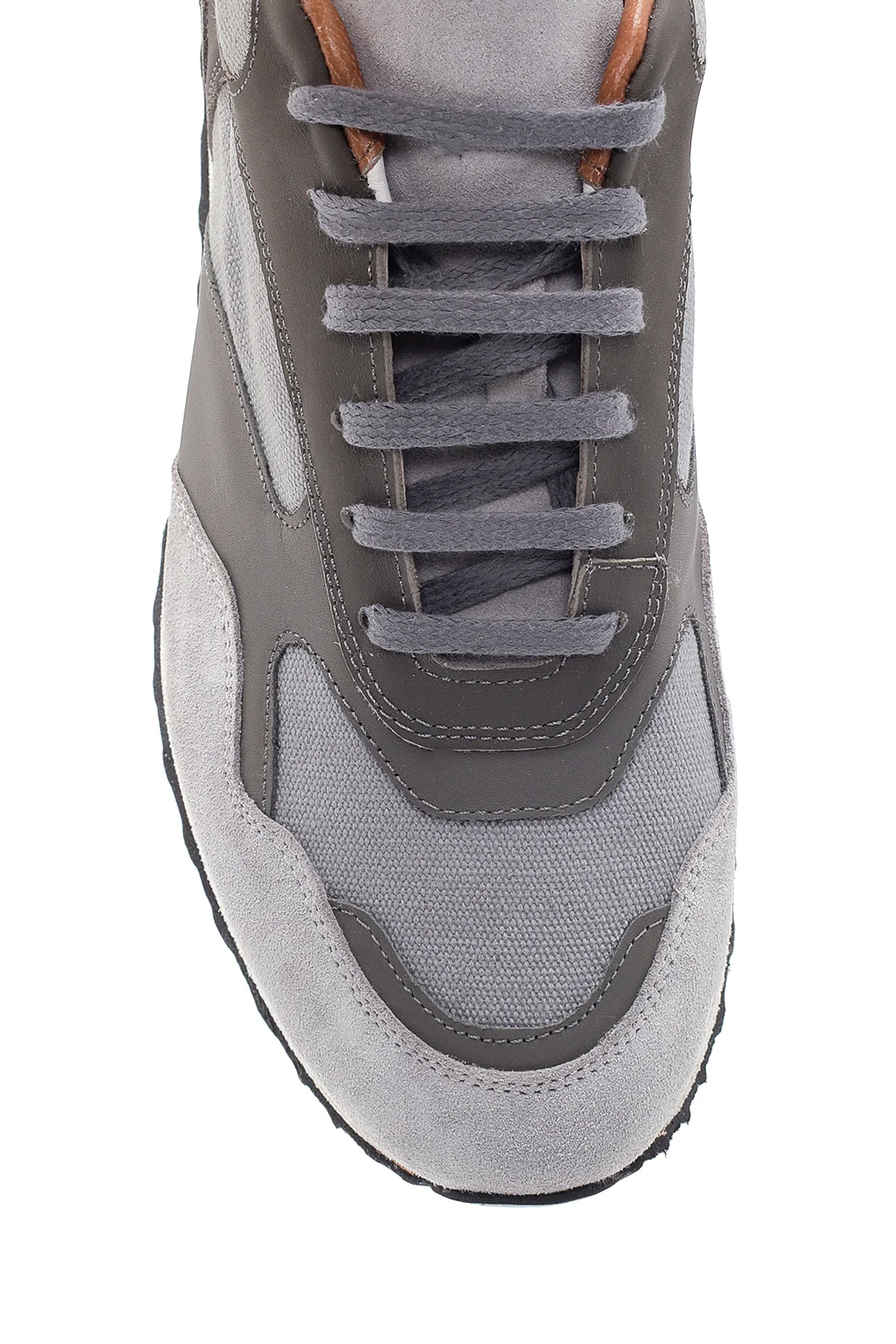 Erkek Deri Süet Detaylı Sneaker - Image 6