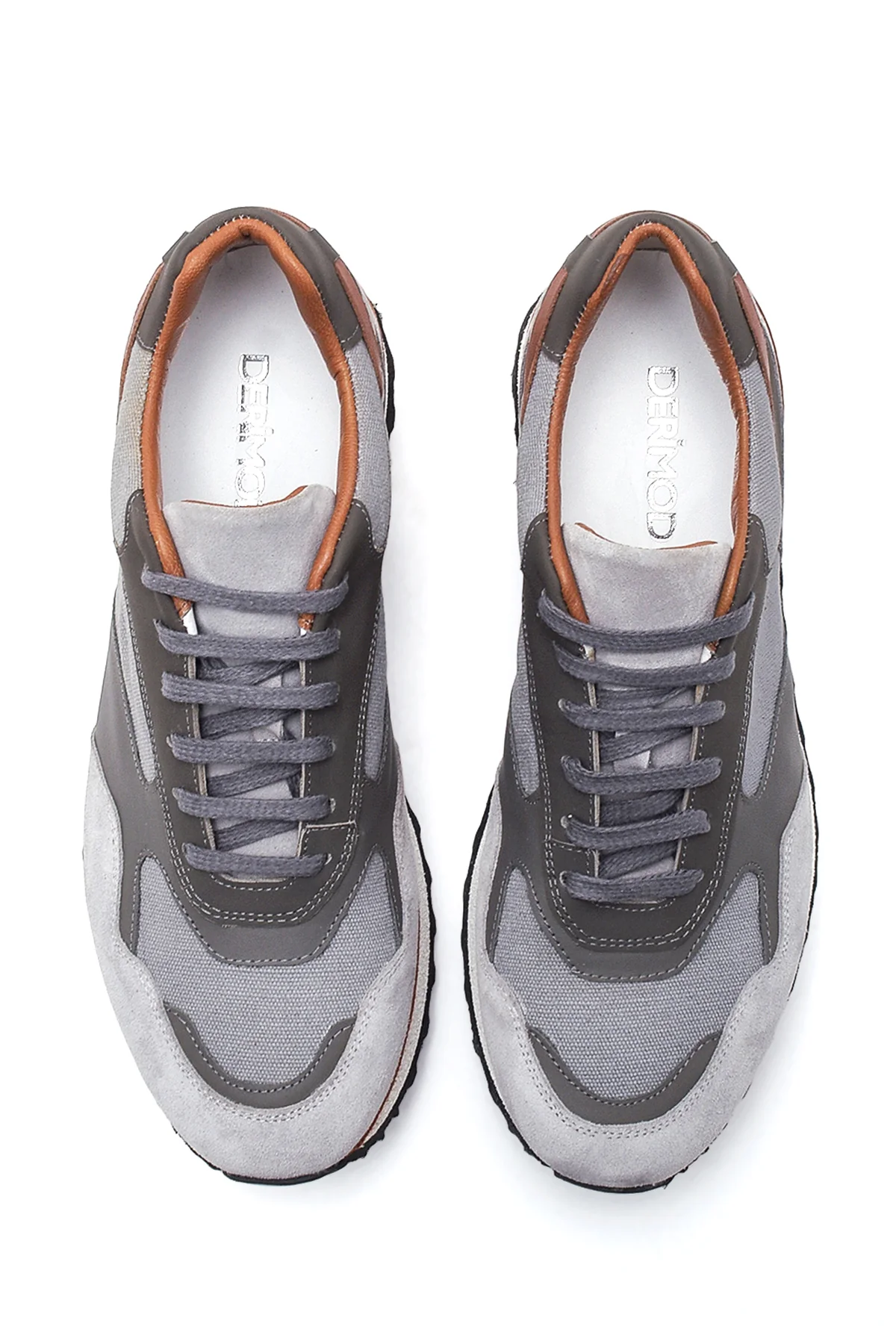 Erkek Deri Süet Detaylı Sneaker - Image 7