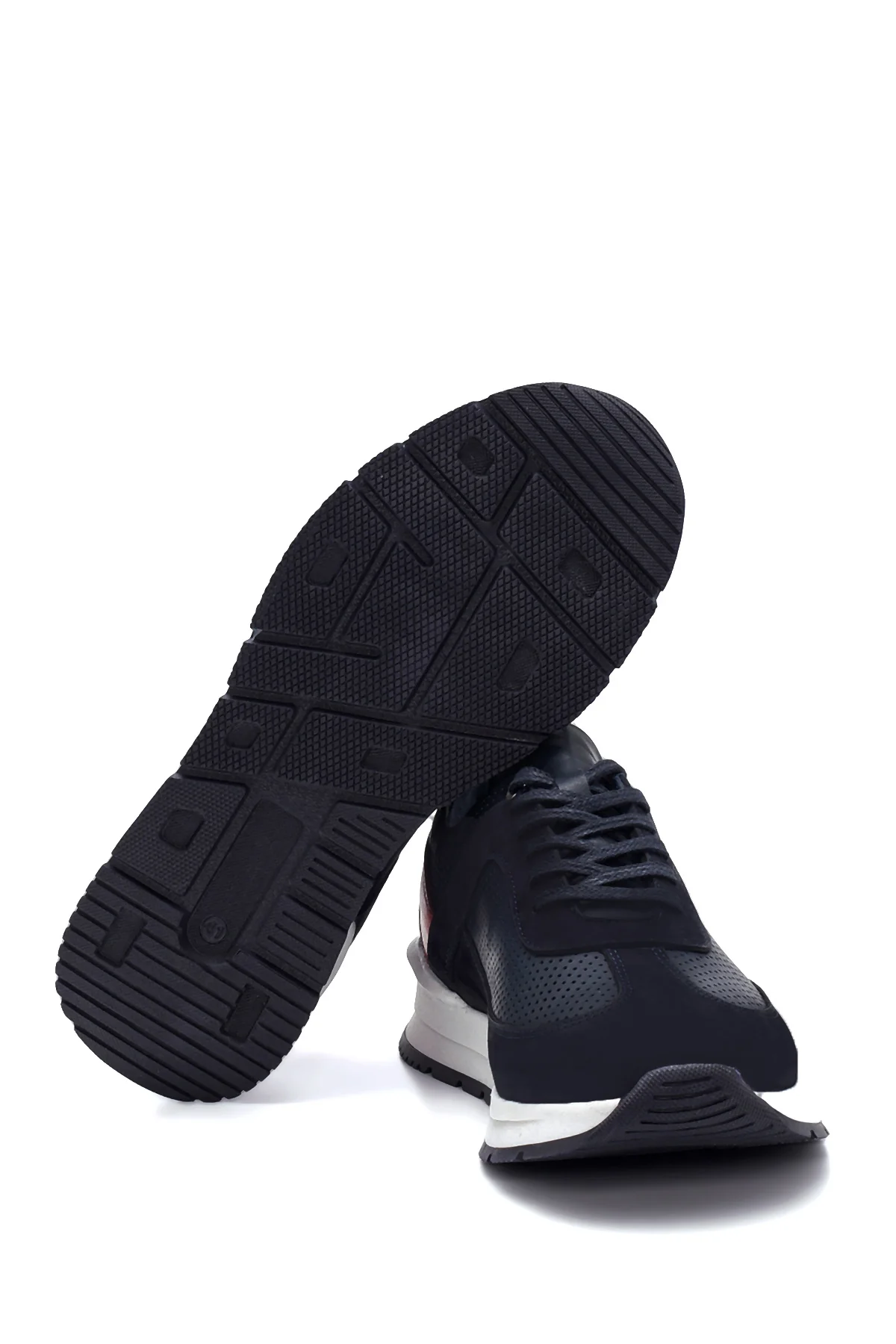 Erkek Deri Süet Detaylı Sneaker - Image 3