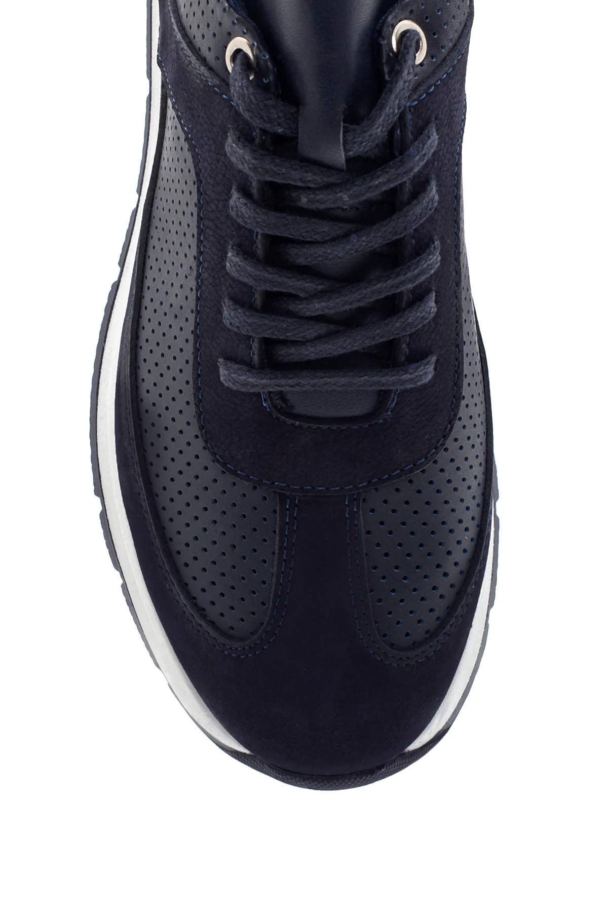 Erkek Deri Süet Detaylı Sneaker - Image 4