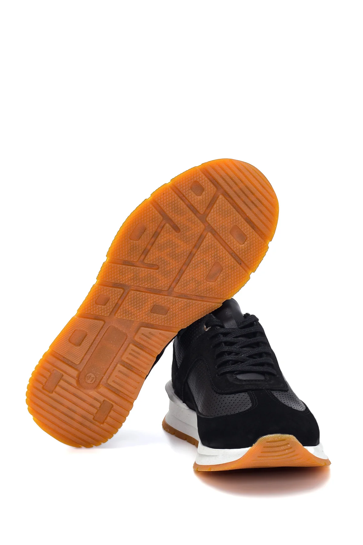 Erkek Deri Süet Detaylı Sneaker - Image 4
