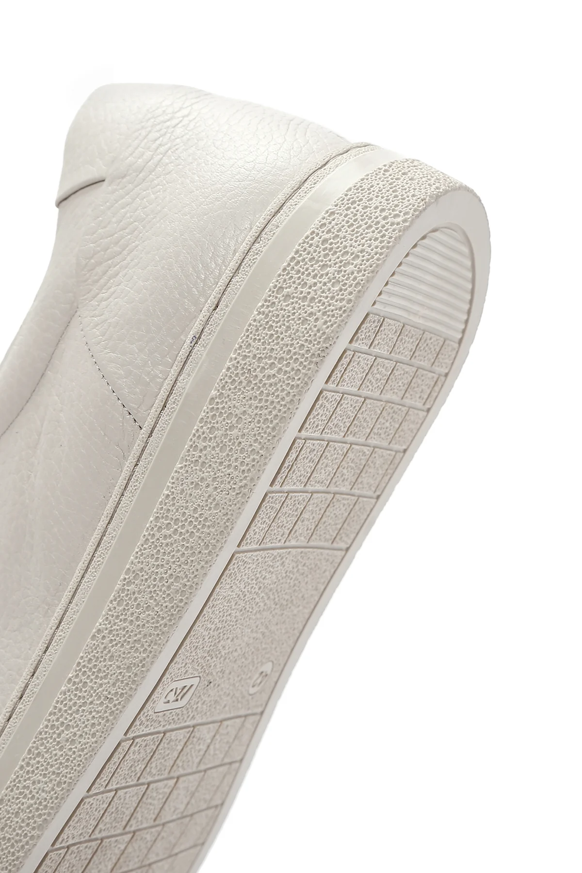 Erkek Ekru Bağcıklı Deri Sneaker - Image 7