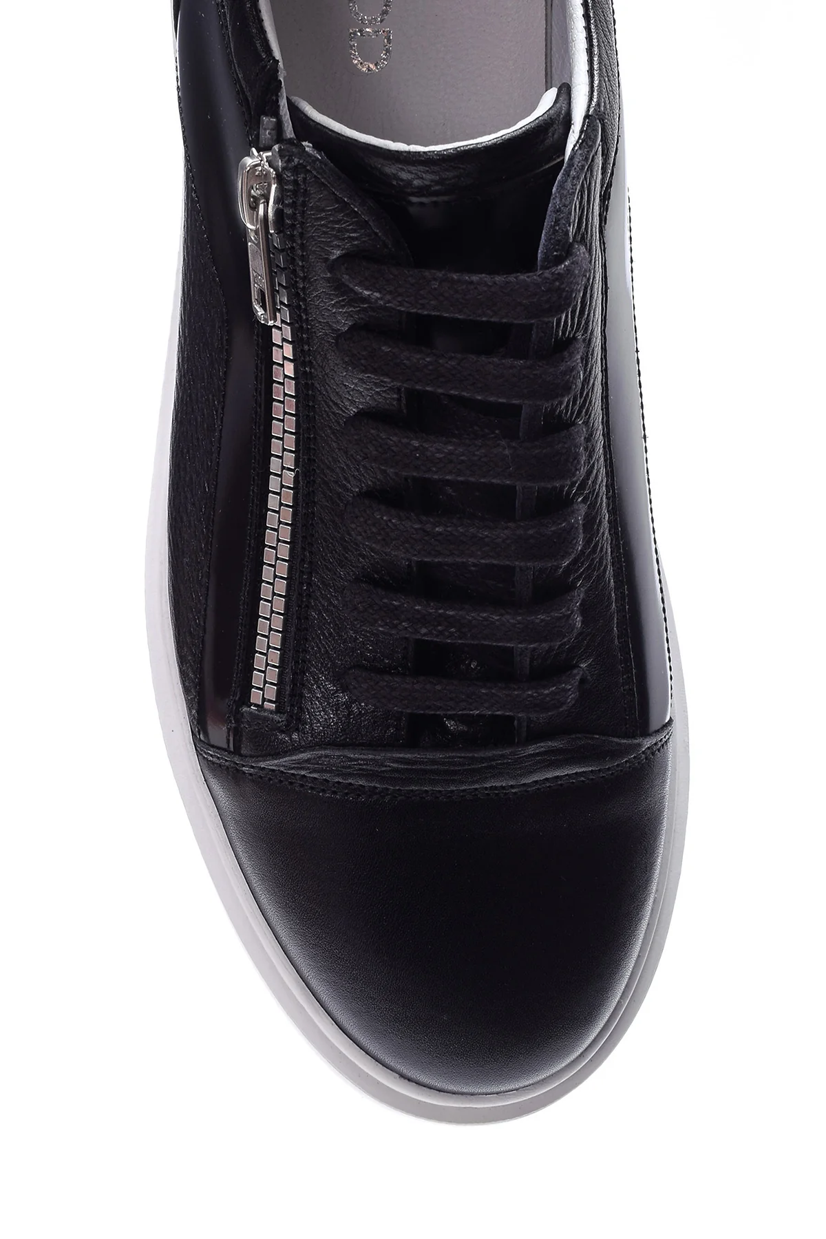 Erkek Fermuar Detaylı Deri Sneaker - Image 6
