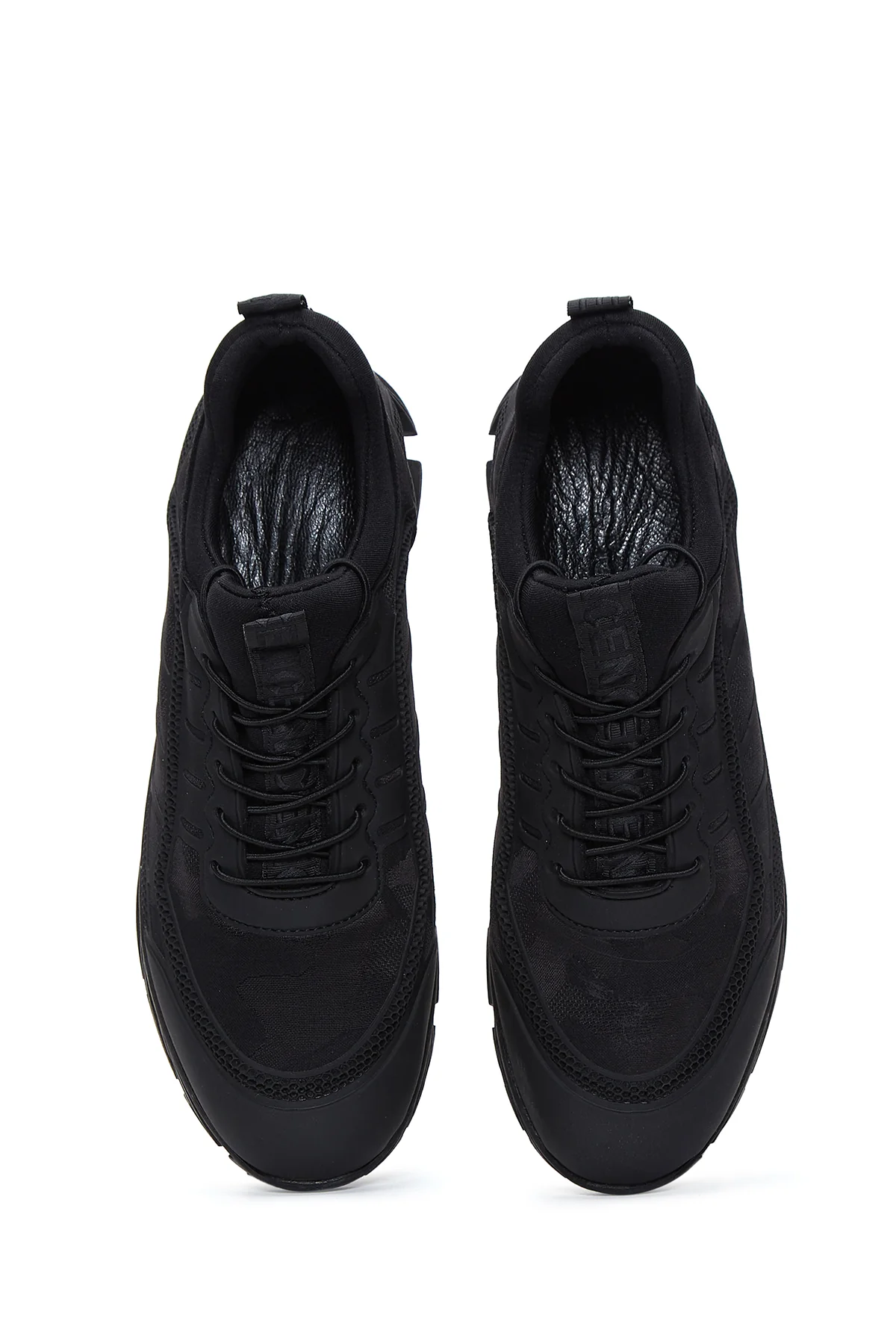 Erkek Fileli Deri Sneaker - Image 6
