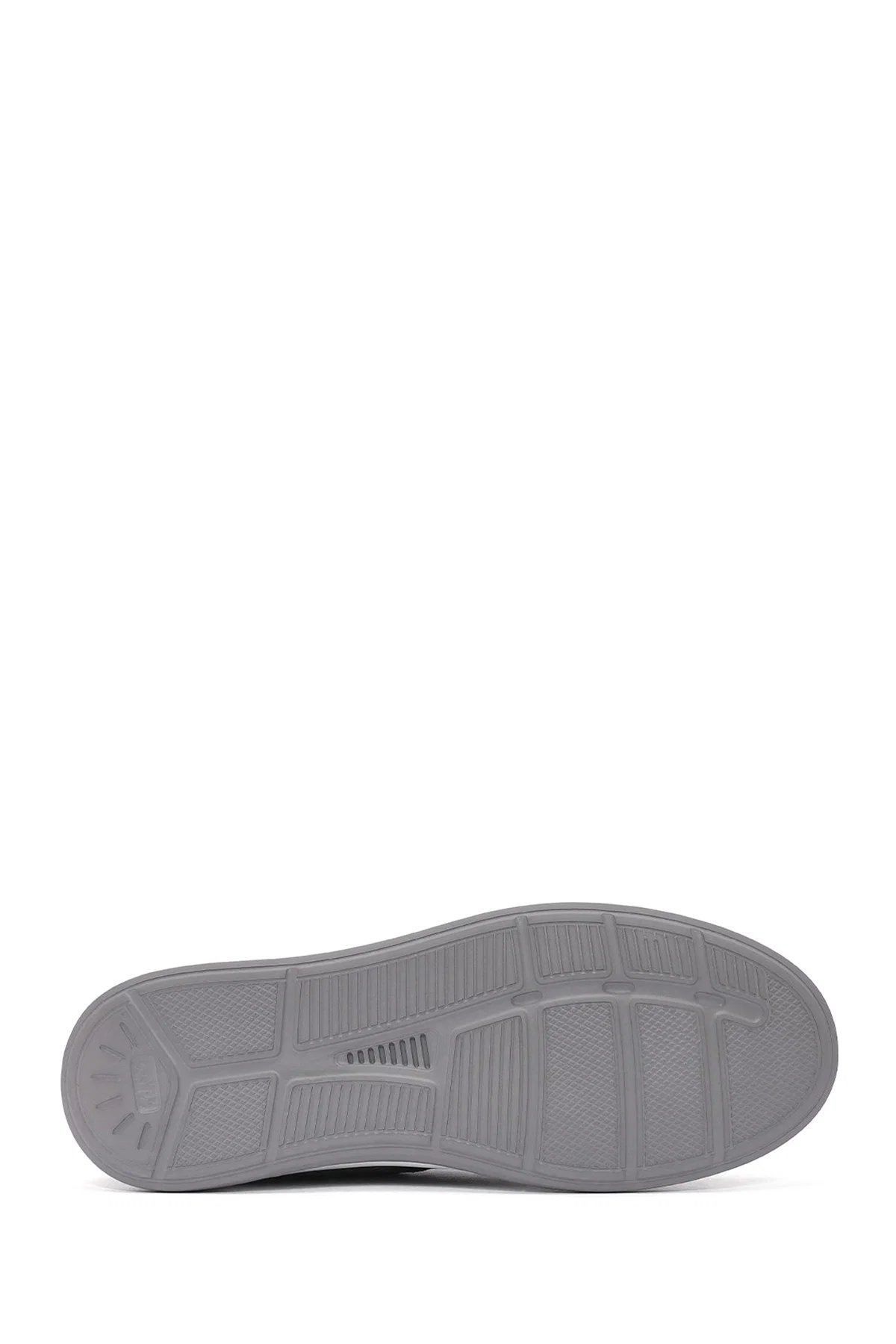 Erkek Gri Bağcıklı Deri Sneaker - Image 5