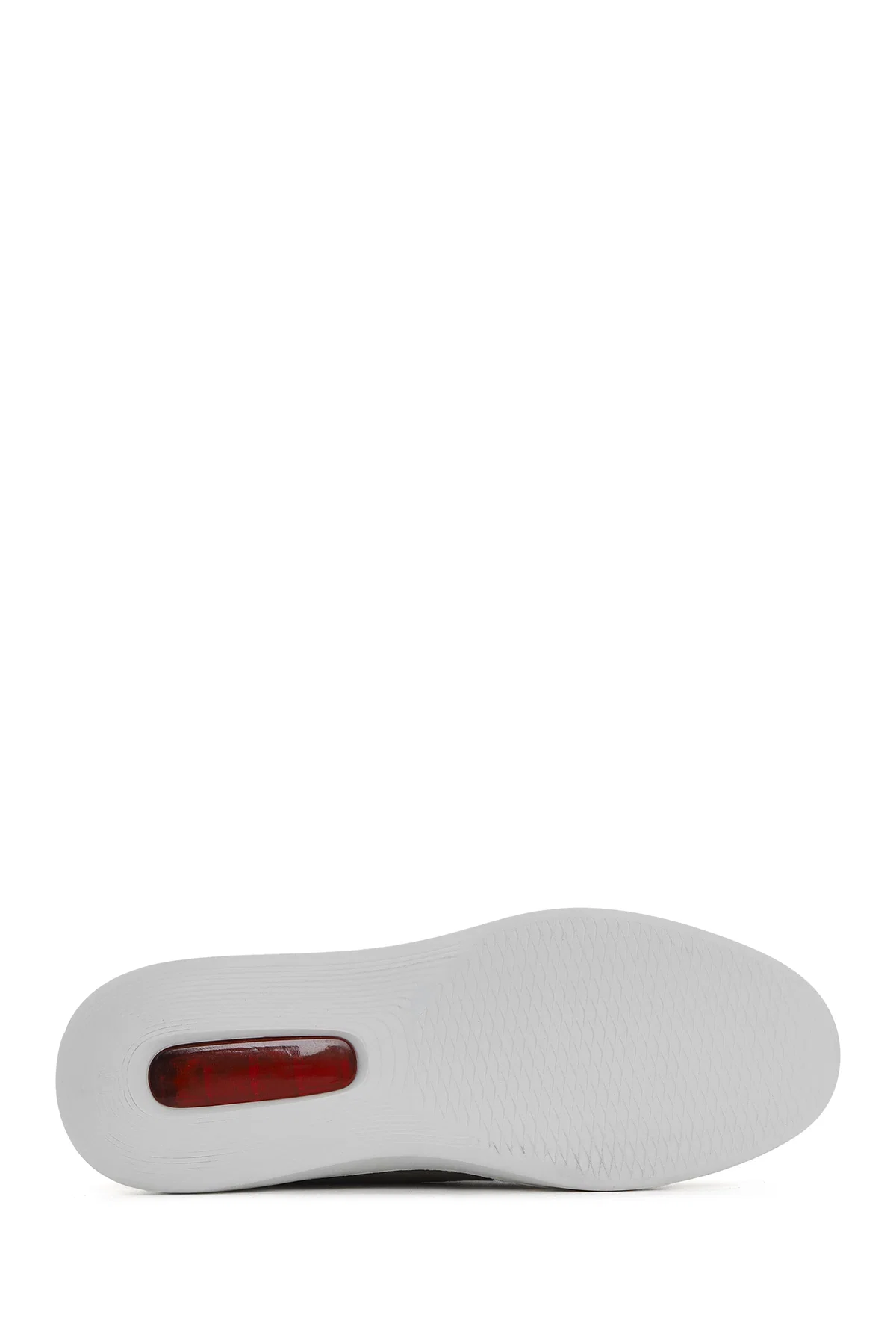 Erkek Gri Bağcıklı Kalın Tabanlı Deri Sneaker - Image 4