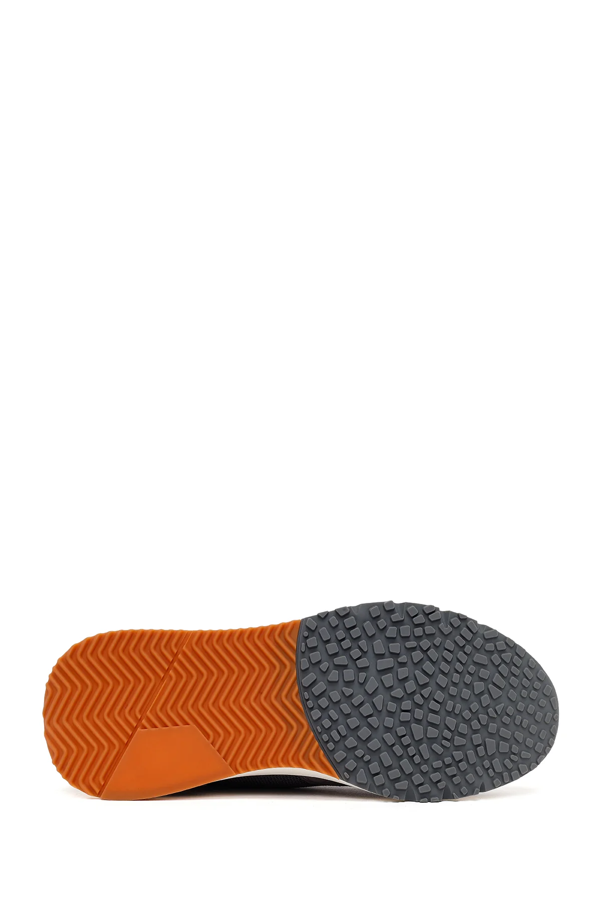 Erkek Gri Bağcıklı Kalın Tabanlı Deri Sneaker - Image 5