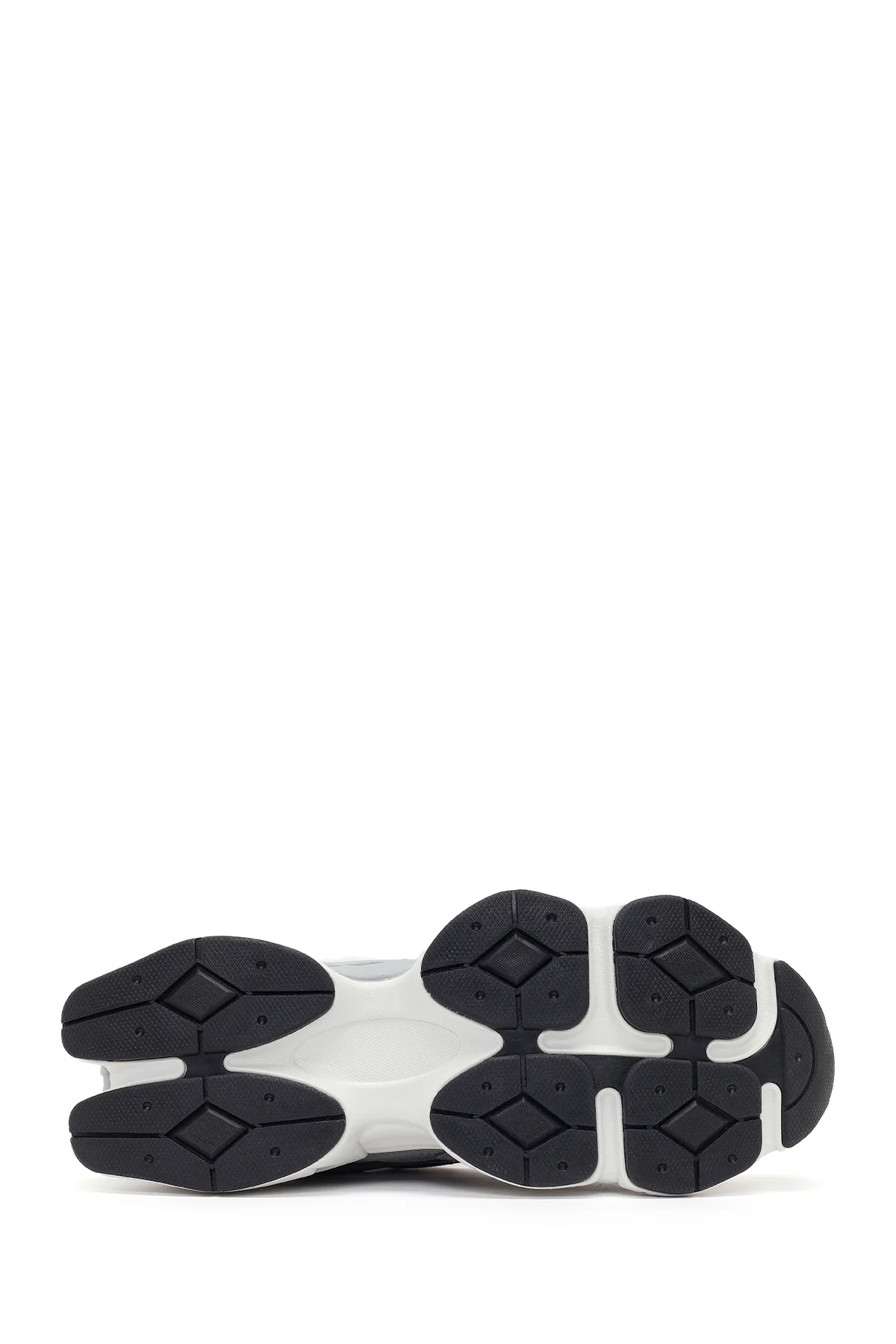 Erkek Gri Bağcıklı Kalın Tabanlı Deri Sneaker - Image 5