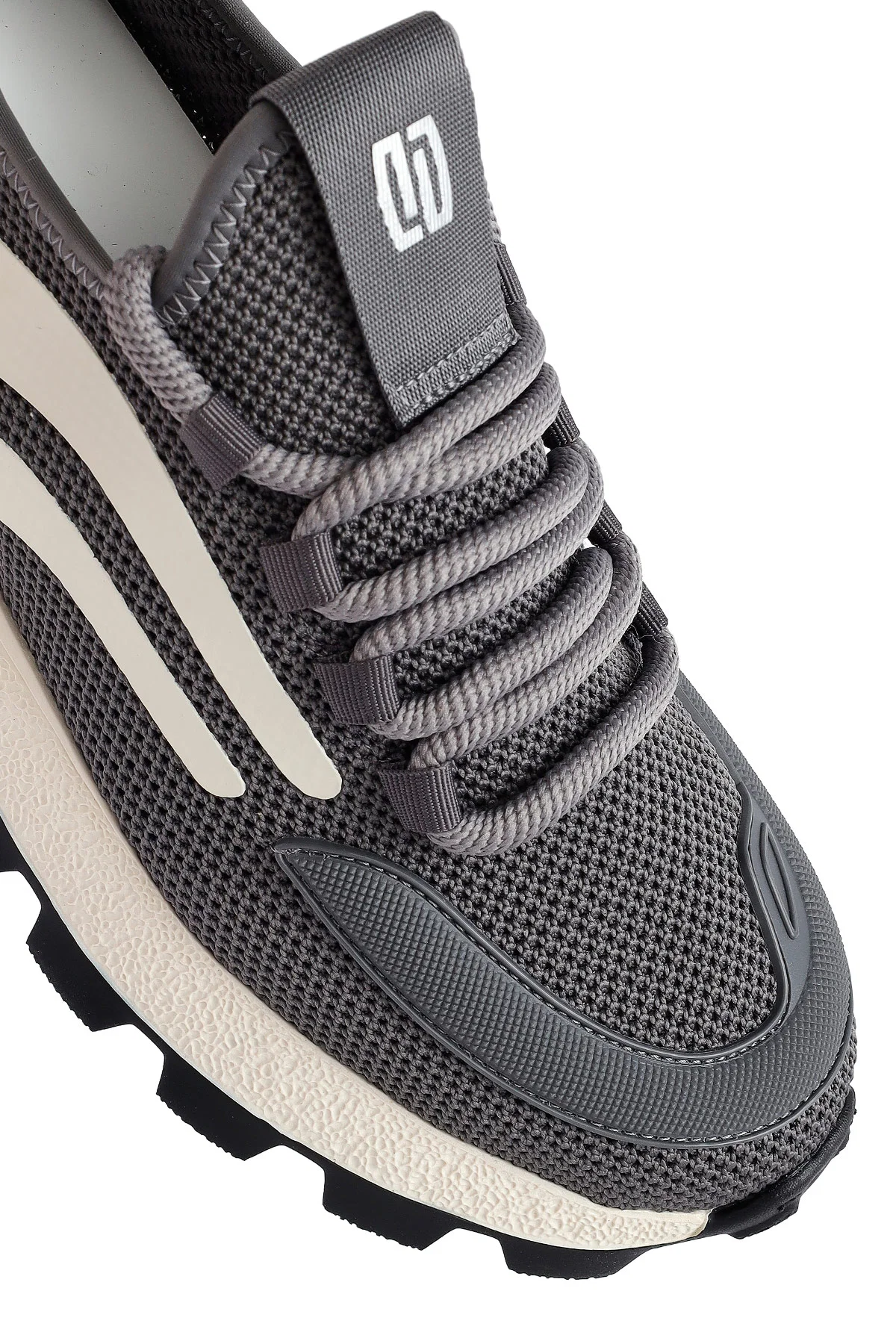 Derimod Zero Erkek Gri Bağcıklı Kalın Tabanlı Kumaş Sneaker - Image 10