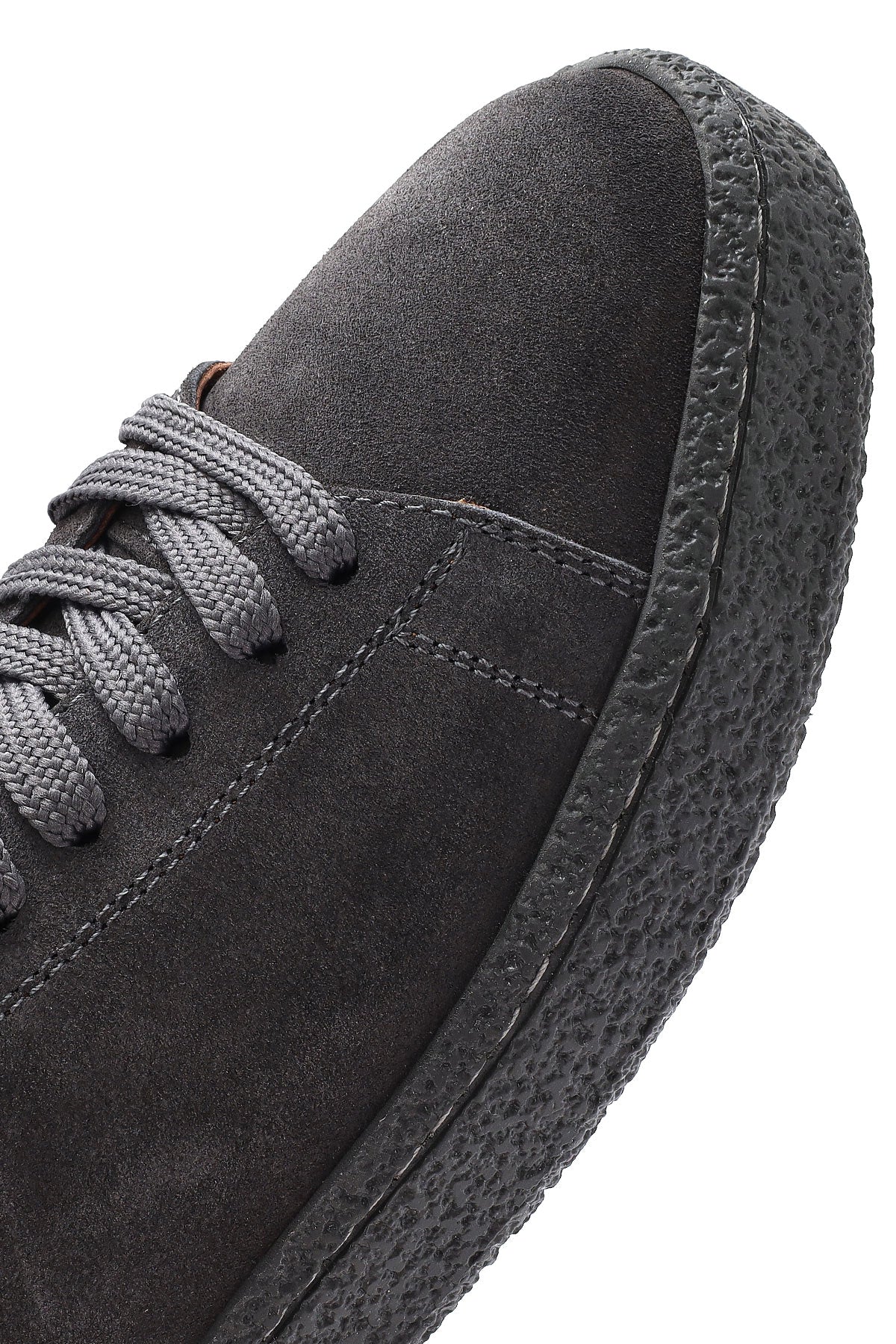 Erkek Gri Bağcıklı Kalın Tabanlı Süet Deri Sneaker - Image 8