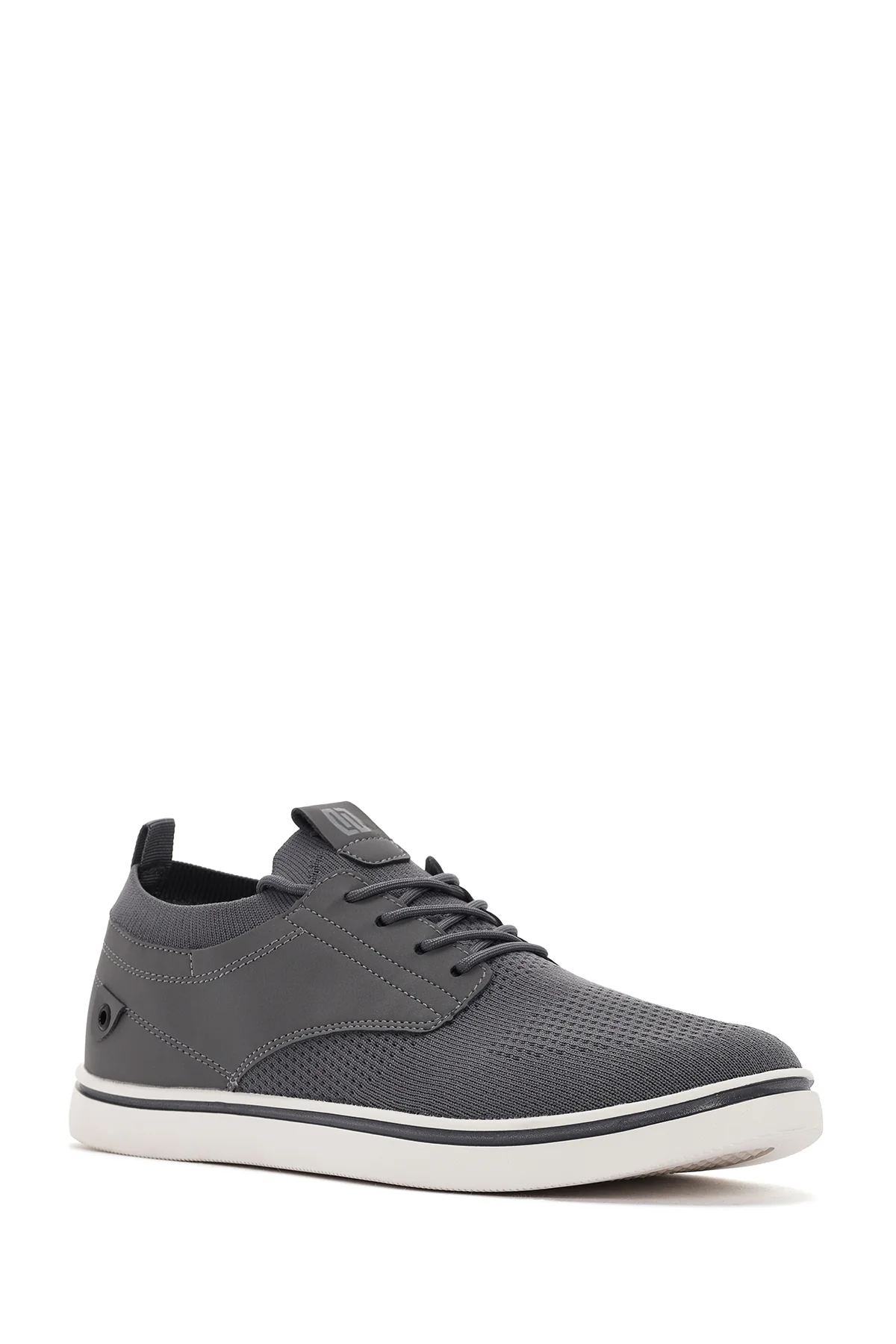 Erkek Gri Bağcıklı Kumaş Sneaker - Image 6