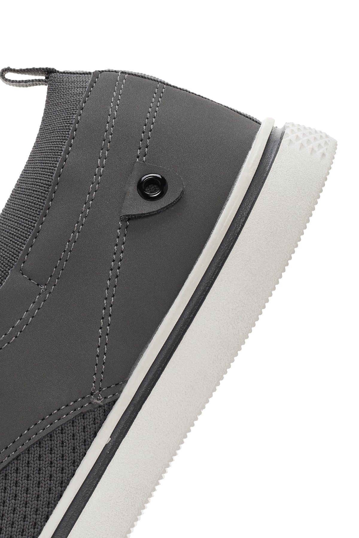 Erkek Gri Bağcıklı Kumaş Sneaker - Image 8