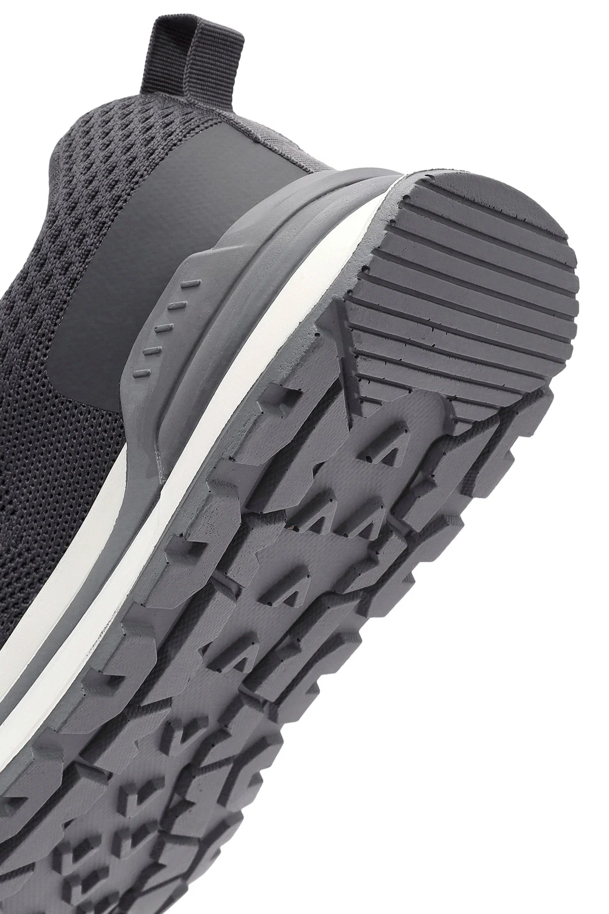 Erkek Gri Bağcıklı Kumaş Sneaker - Image 8