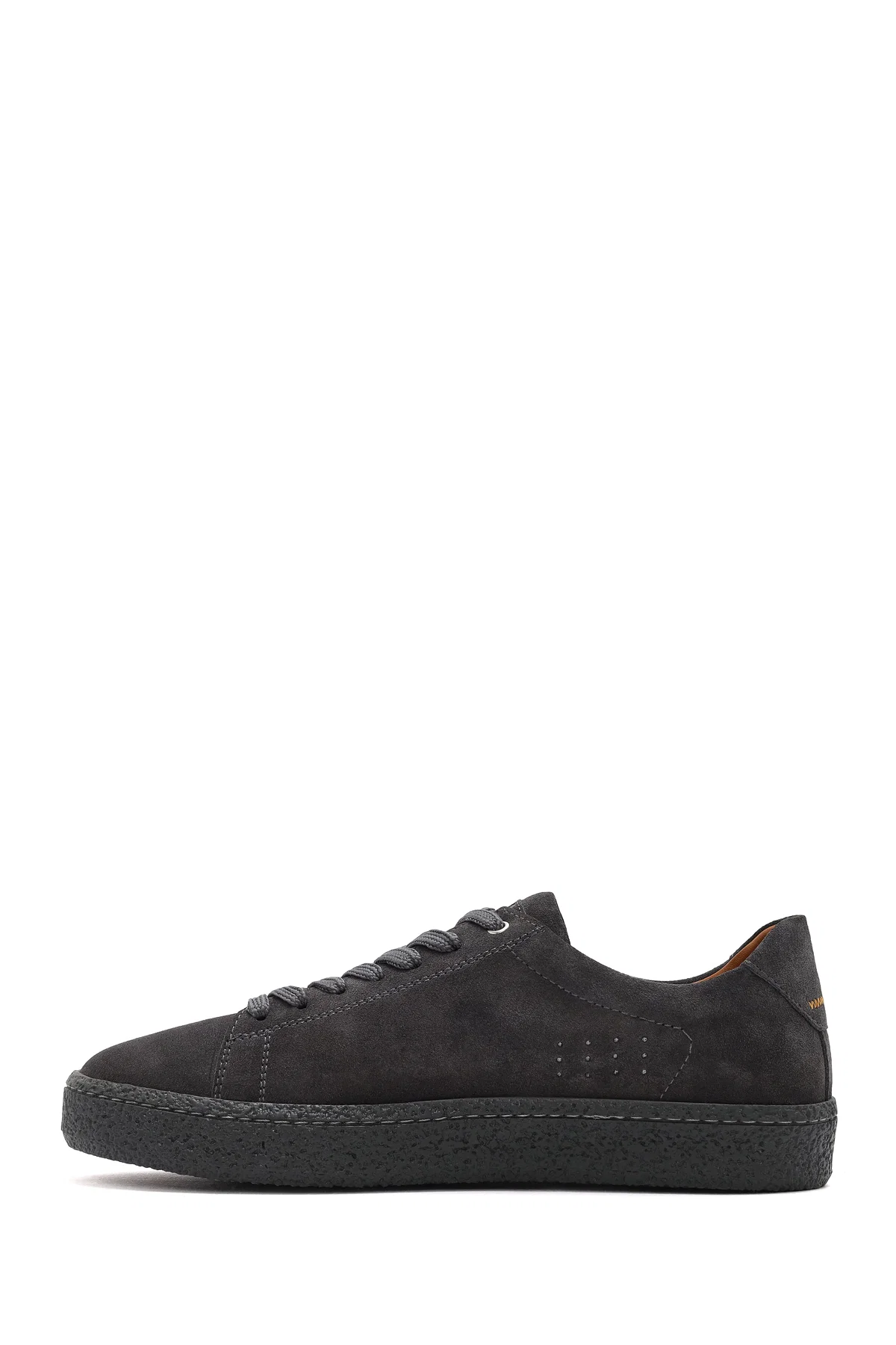 Erkek Gri Bağcıklı Süet Deri Sneaker - Image 2