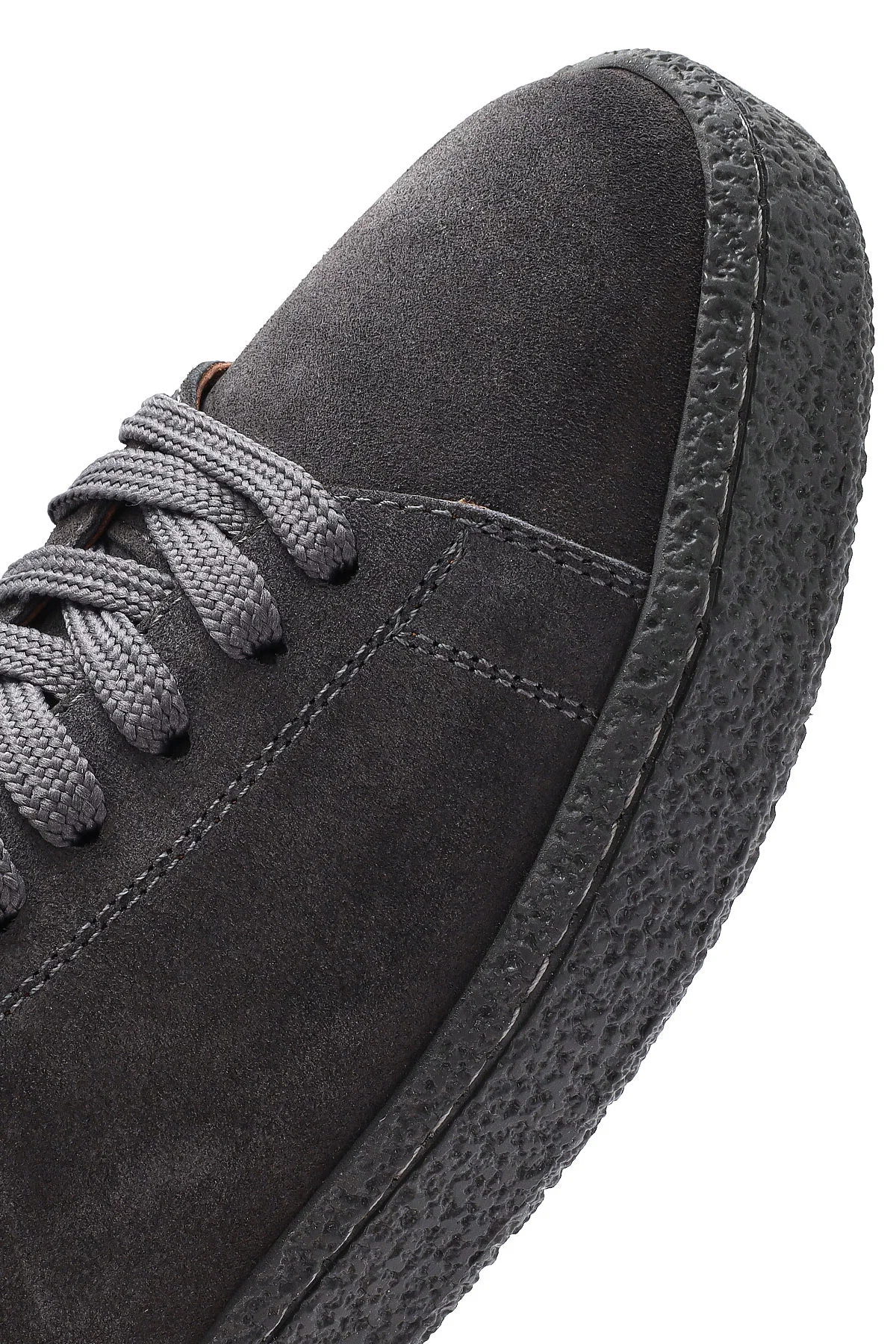 Erkek Gri Bağcıklı Süet Deri Sneaker - Image 8
