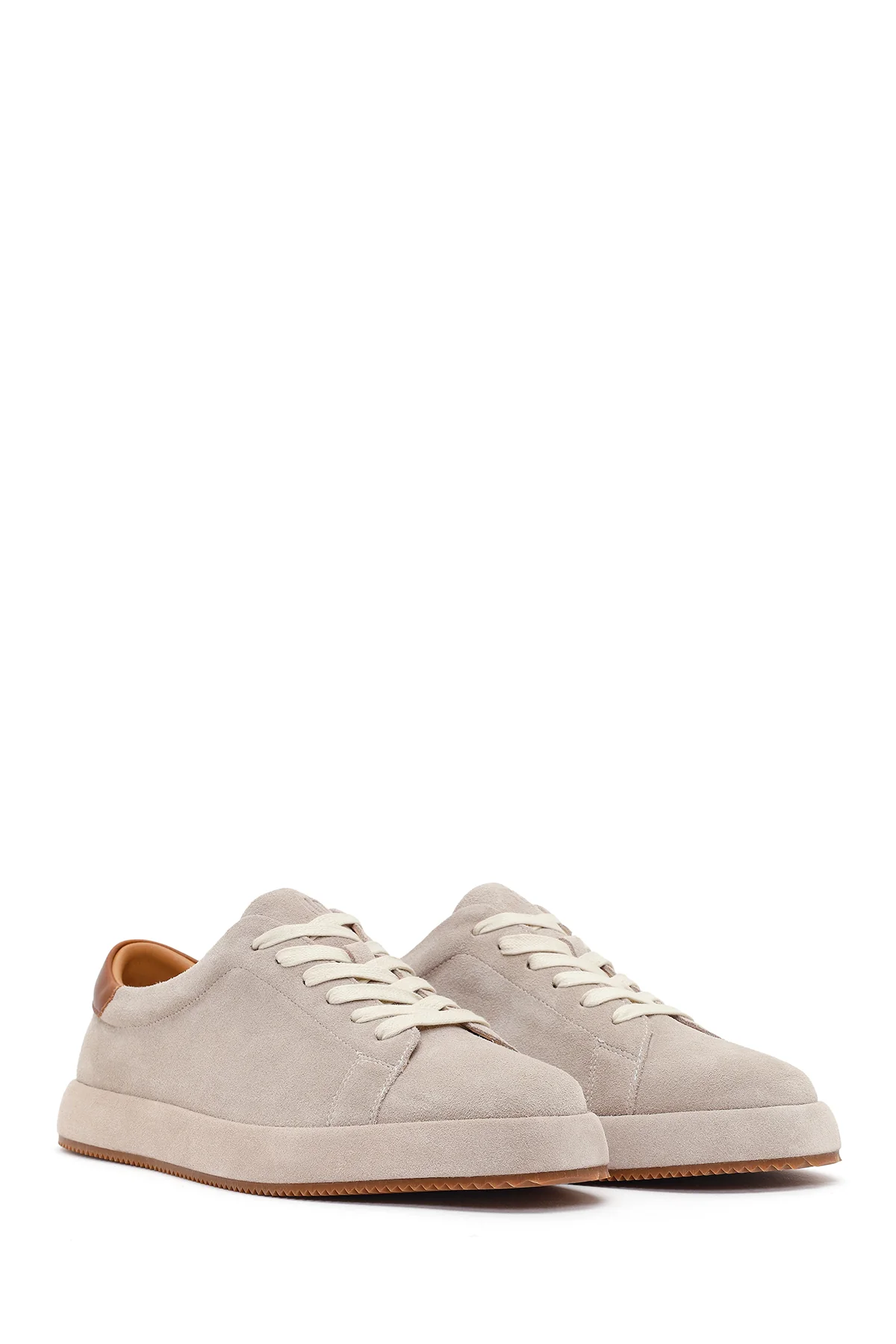 Erkek Gri Bağcıklı Süet Deri Sneaker - Image 2