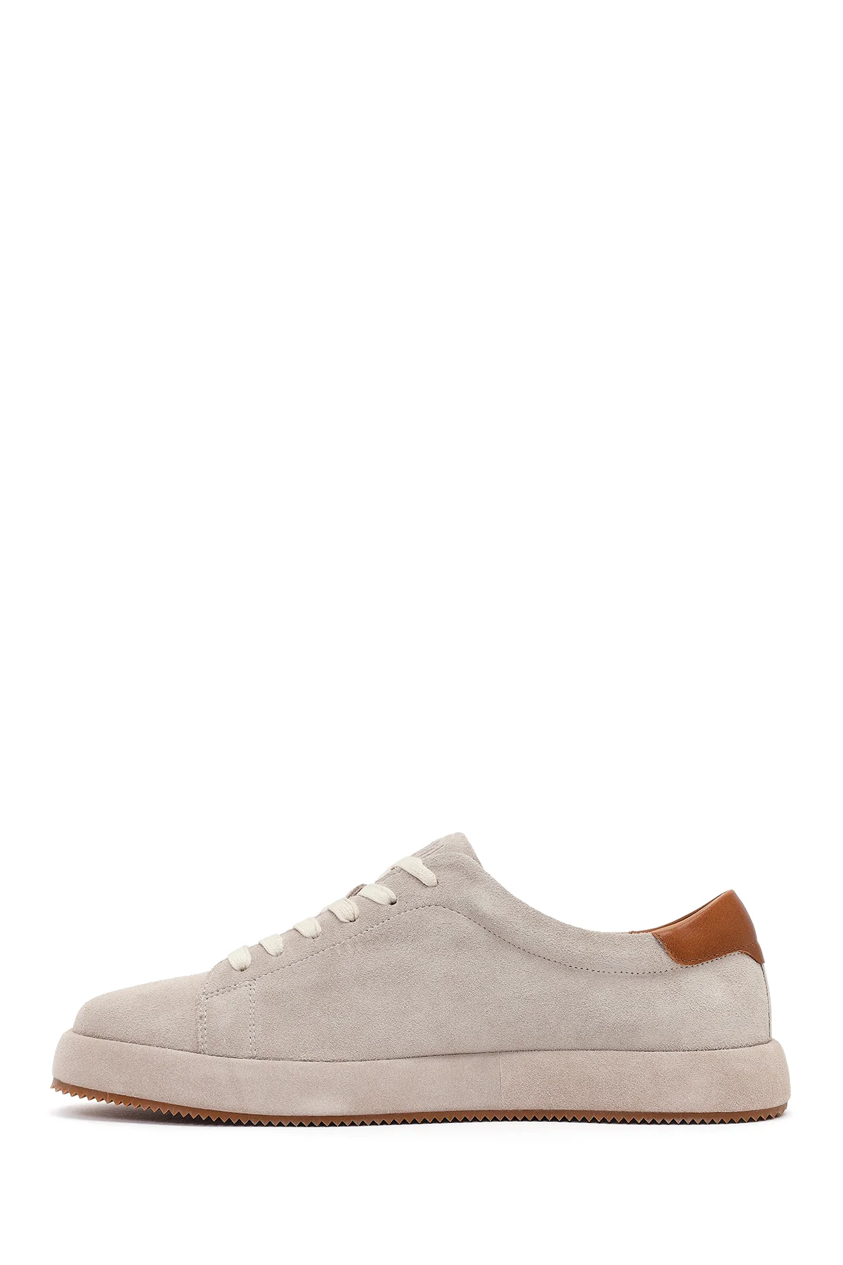 Erkek Gri Bağcıklı Süet Deri Sneaker - Image 3