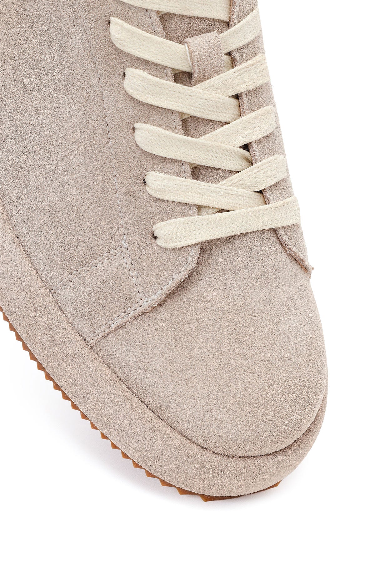 Erkek Gri Bağcıklı Süet Deri Sneaker - Image 9