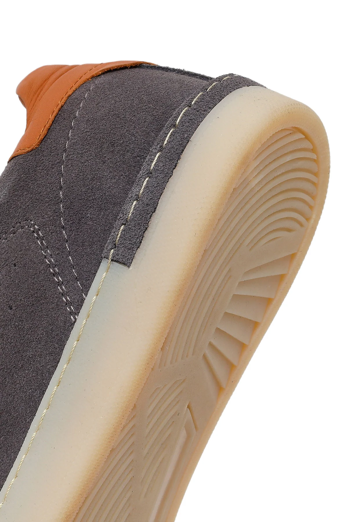 Erkek Gri Bağcıklı Süet Deri Sneaker - Image 8