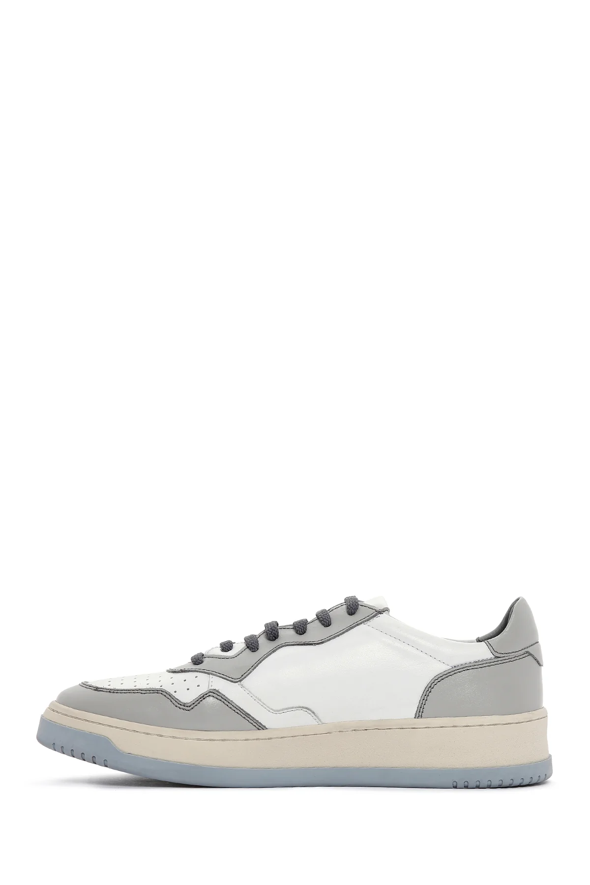 Erkek Gri Deri Sneaker - Image 2