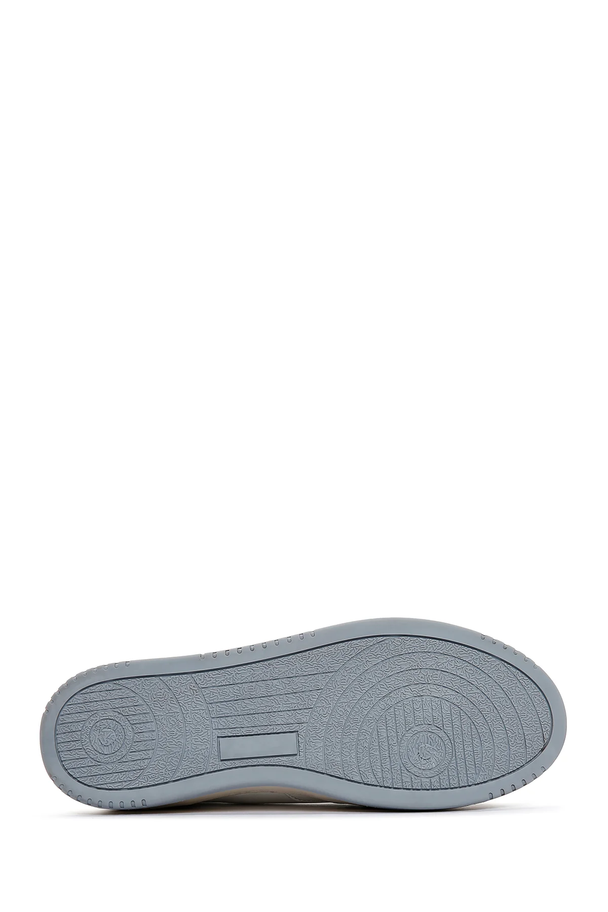 Erkek Gri Deri Sneaker - Image 4