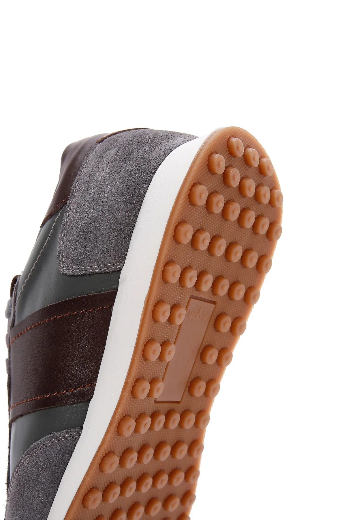 Erkek Gri Deri Süet Detaylı Sneaker - Image 8