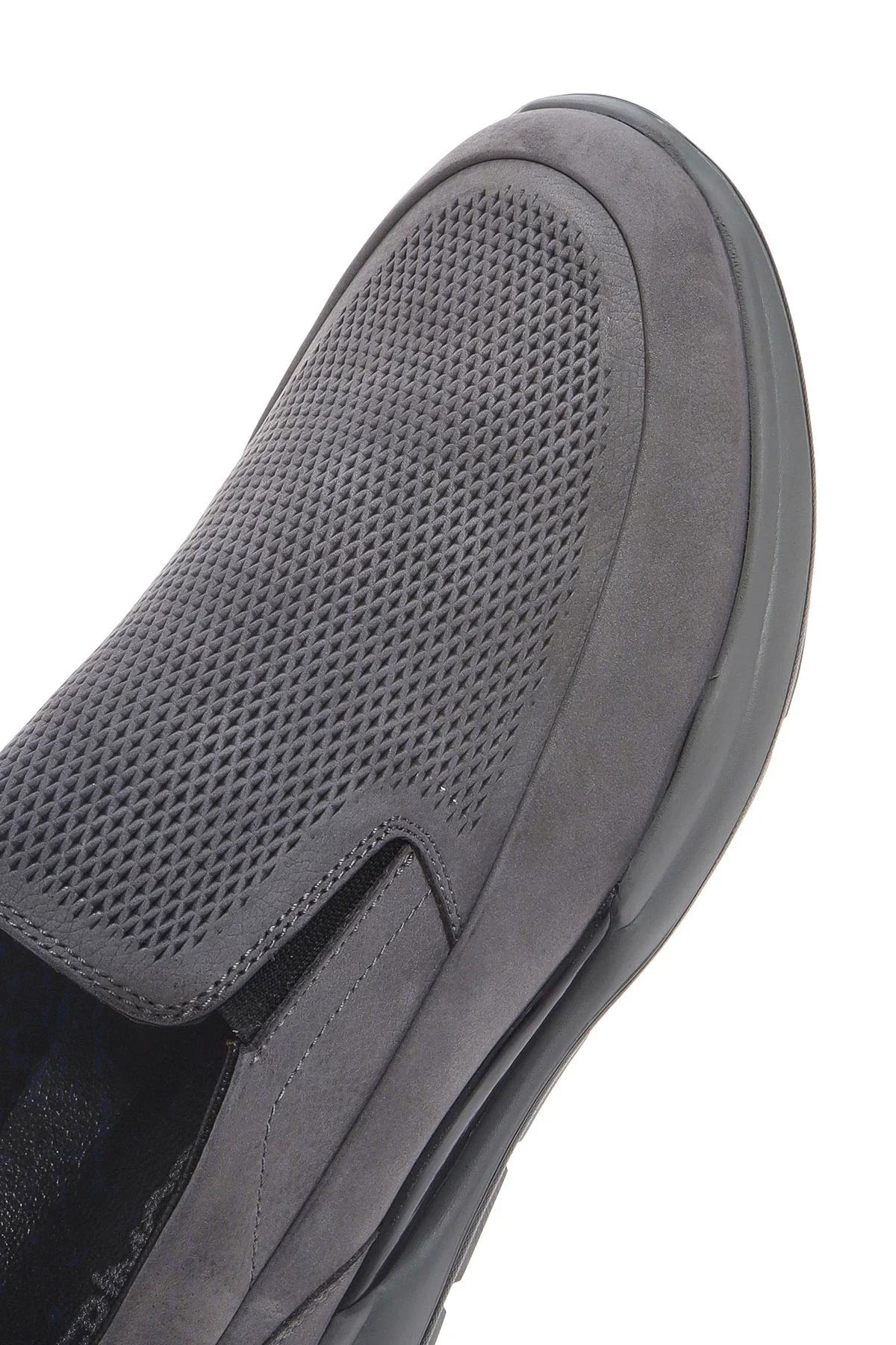Erkek Gri Kalın Tabanlı Nubuk Deri Comfort Loafer - Image 9