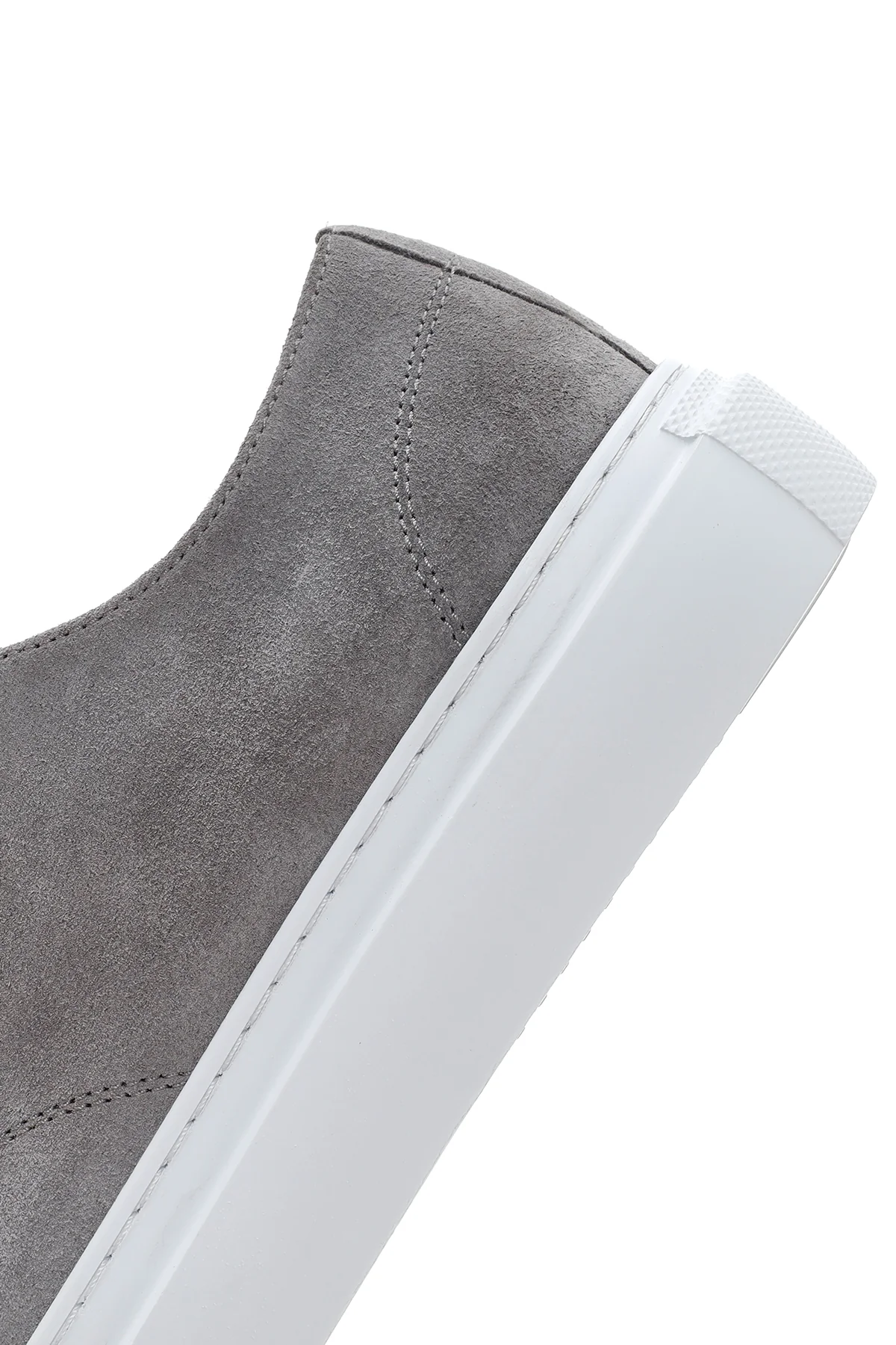 Erkek Gri Kalın Tabanlı Süet Deri Sneaker - Image 7