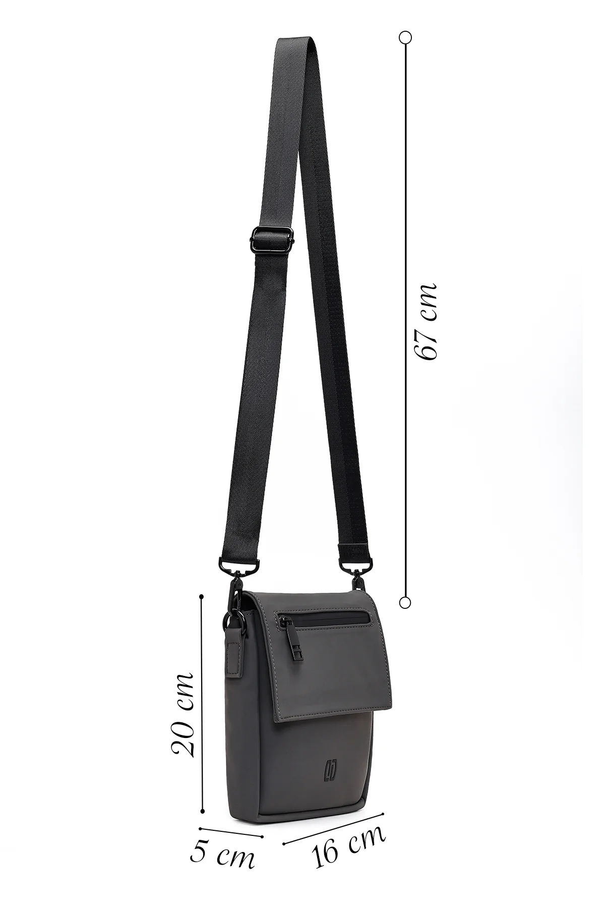 Erkek Gri Mini Postacı Çantası - Image 2