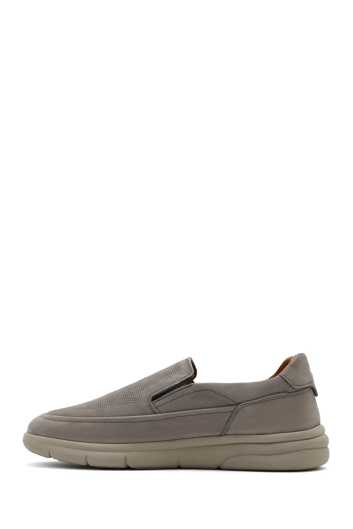 Erkek Gri Nubuk Deri Comfort Loafer - Image 2