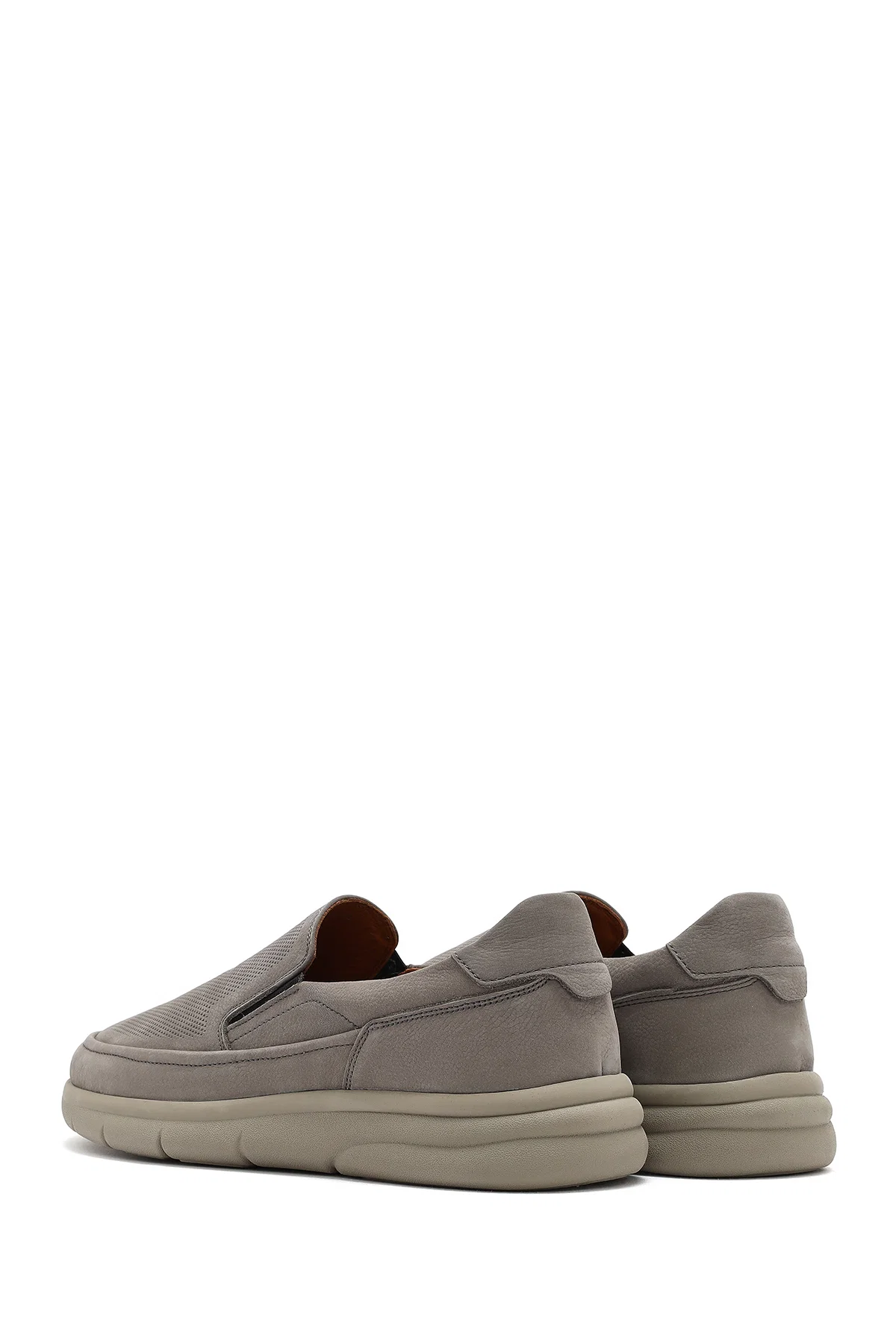 Erkek Gri Nubuk Deri Comfort Loafer - Image 5