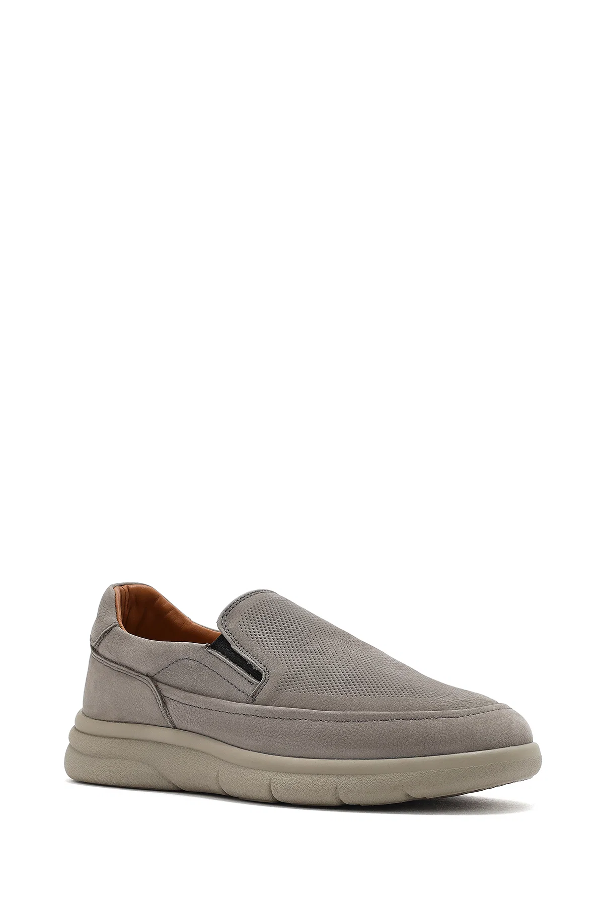Erkek Gri Nubuk Deri Comfort Loafer - Image 6