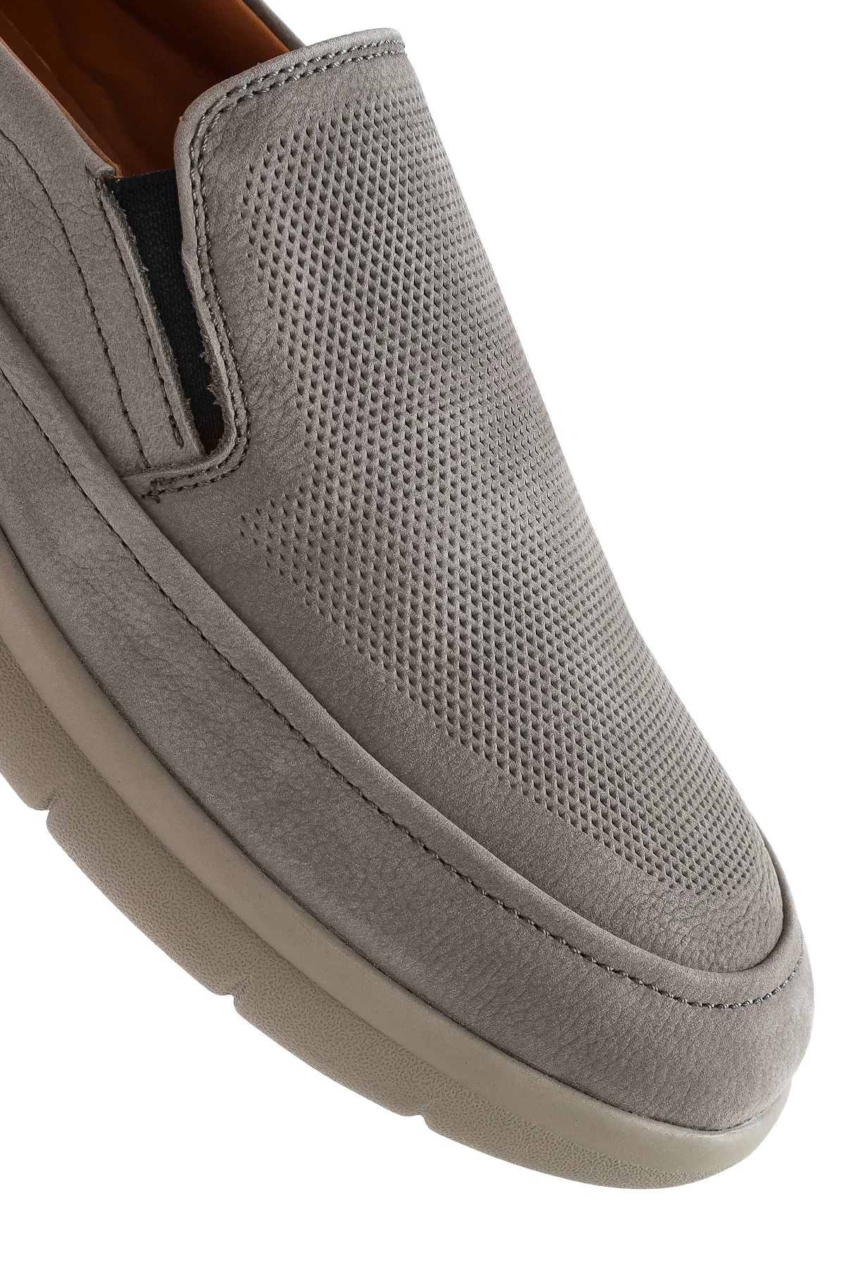 Erkek Gri Nubuk Deri Comfort Loafer - Image 9