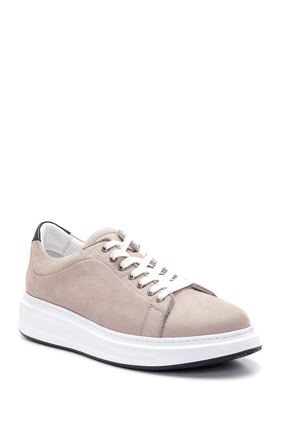 Erkek Gri Nubuk Deri Sneaker - Image 3