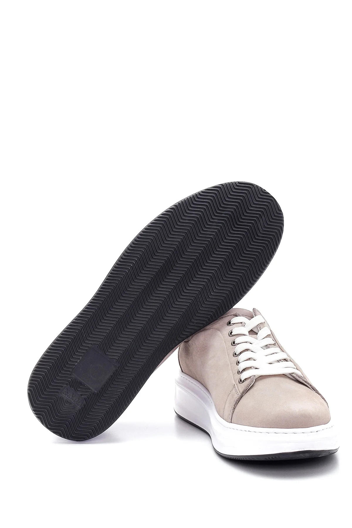 Erkek Gri Nubuk Deri Sneaker - Image 4
